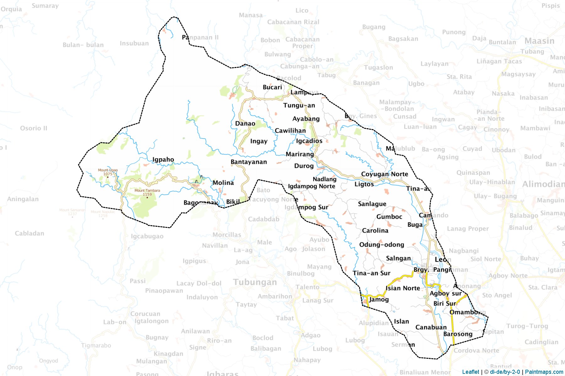 Muestras de recorte de mapas Leon (Iloilo)-1