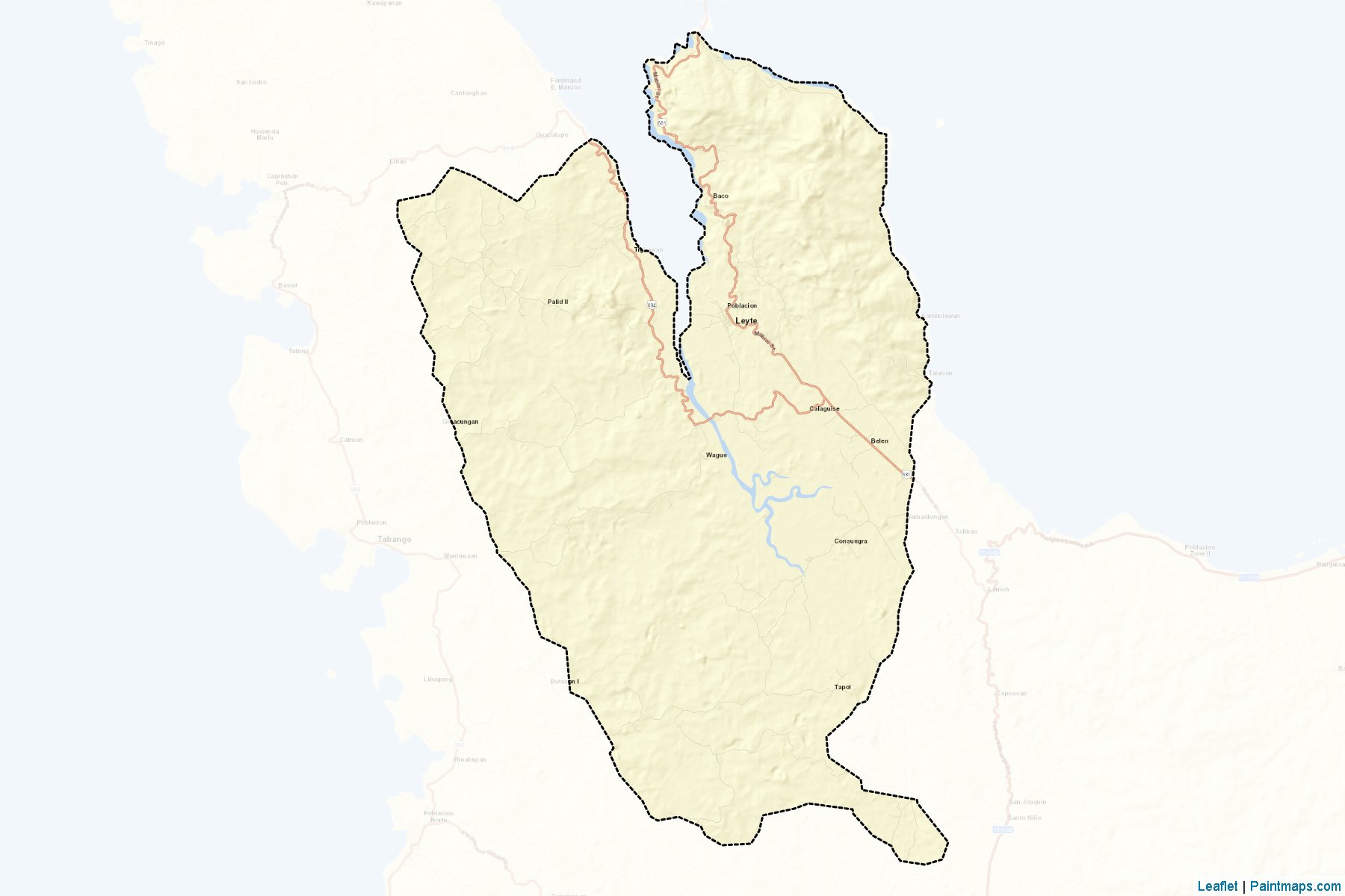 Muestras de recorte de mapas Leyte (Leyte)-2