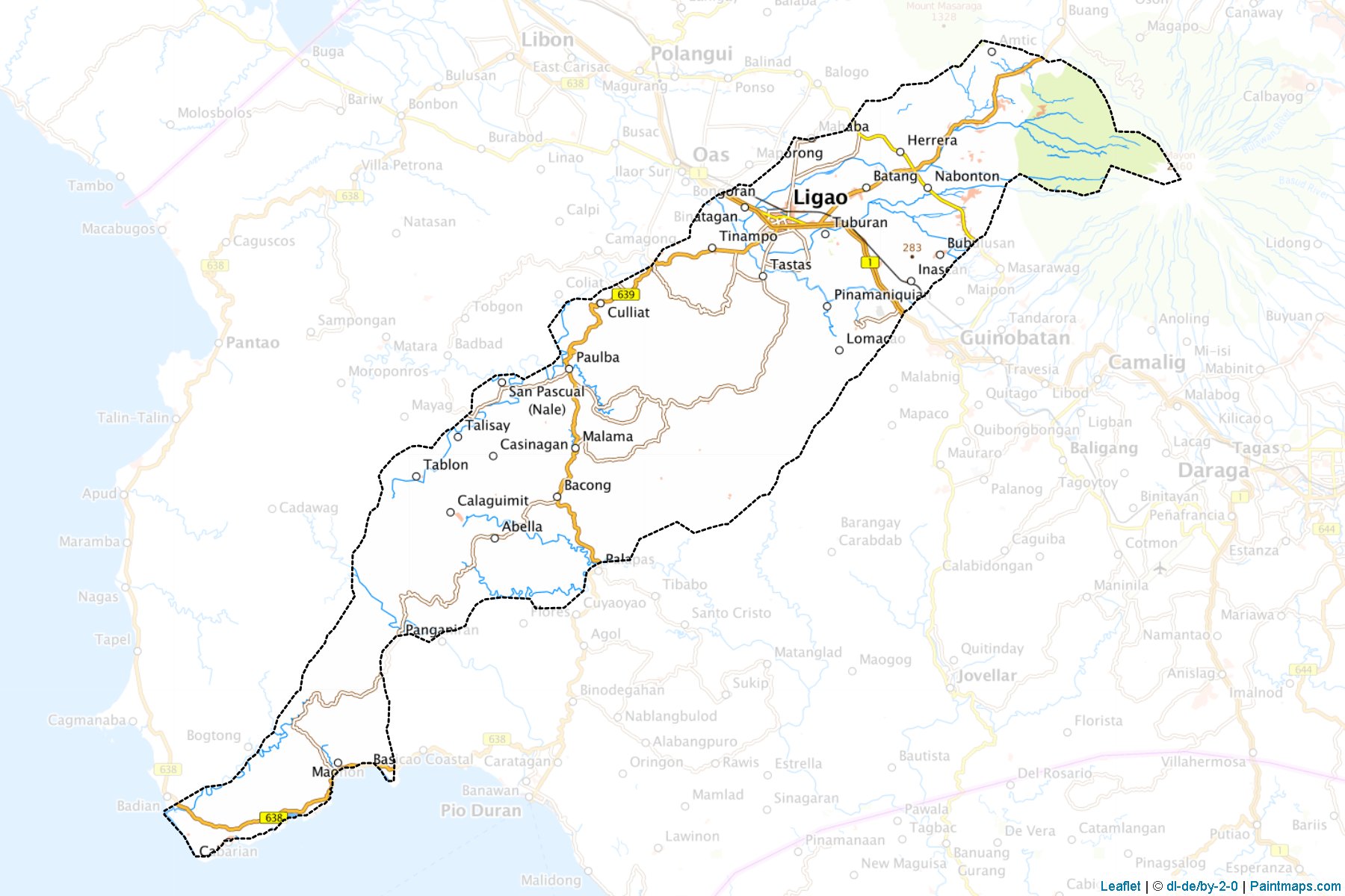 Muestras de recorte de mapas Ligao (Albay)-1