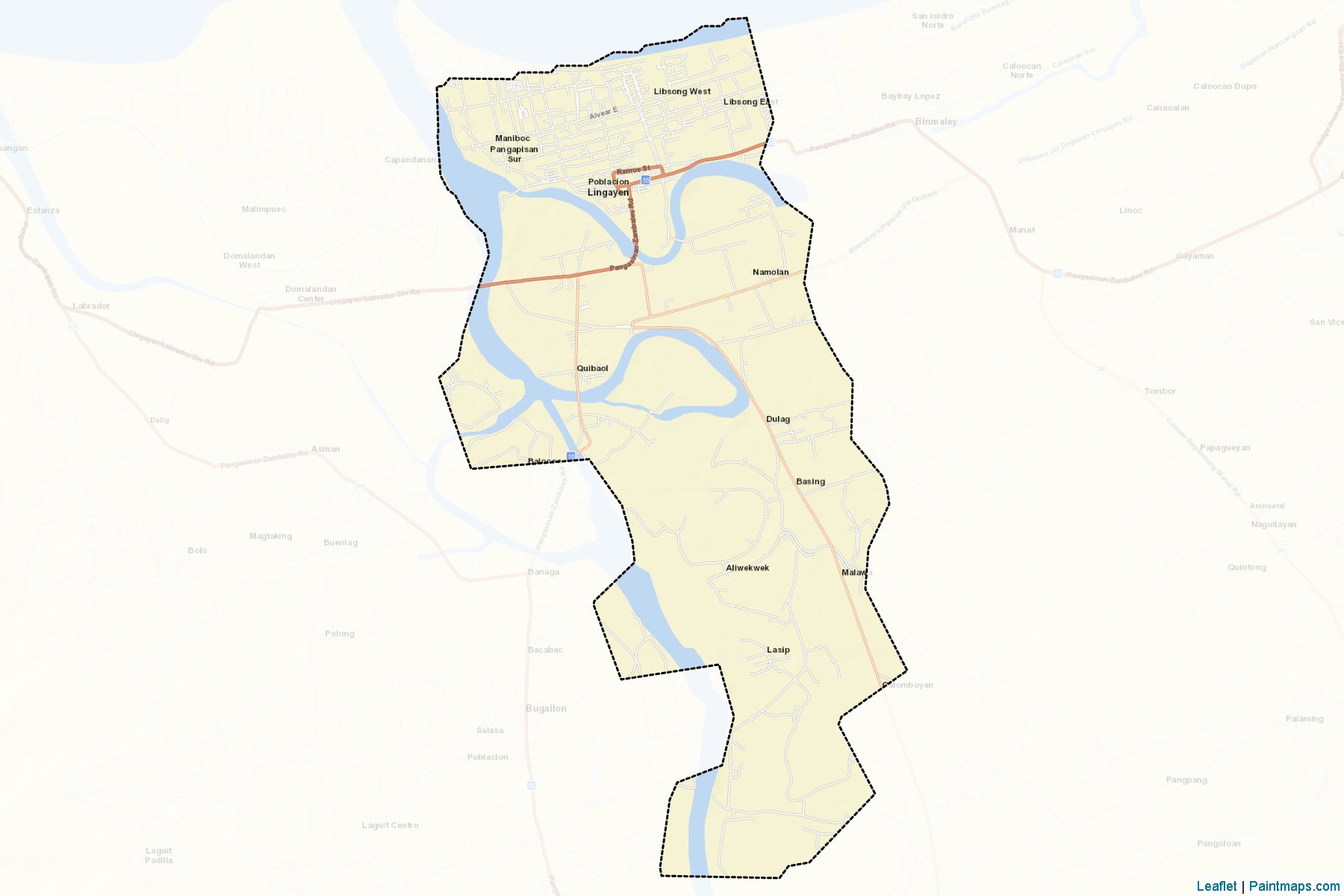 Muestras de recorte de mapas Lingayen (Pangasinan)-2