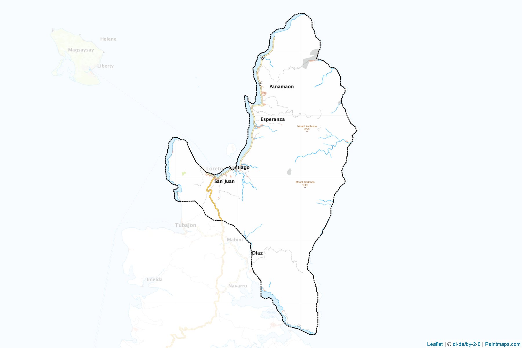 Muestras de recorte de mapas Loreto (Surigao del Norte)-1