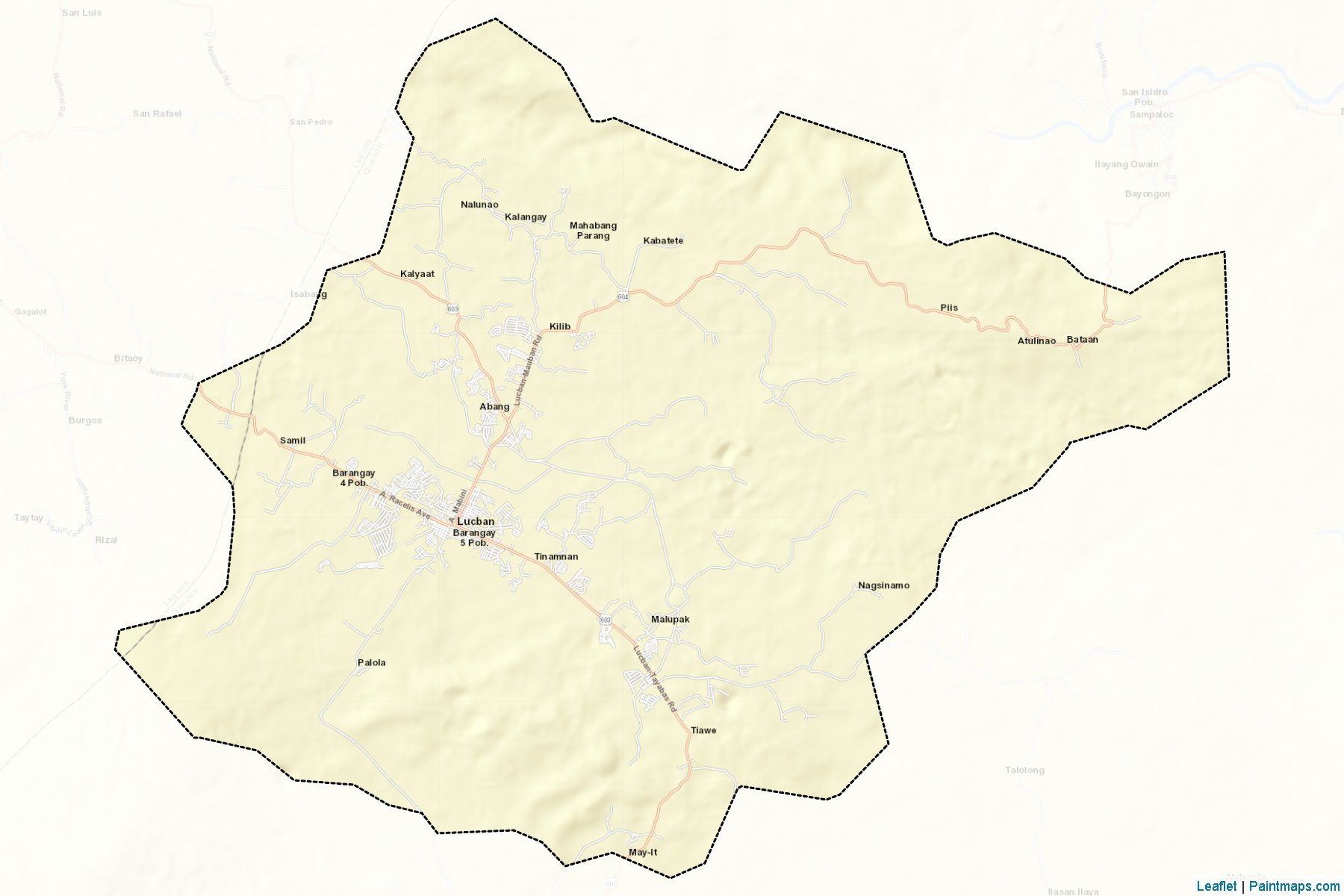 Muestras de recorte de mapas Lucban (Quezon)-2