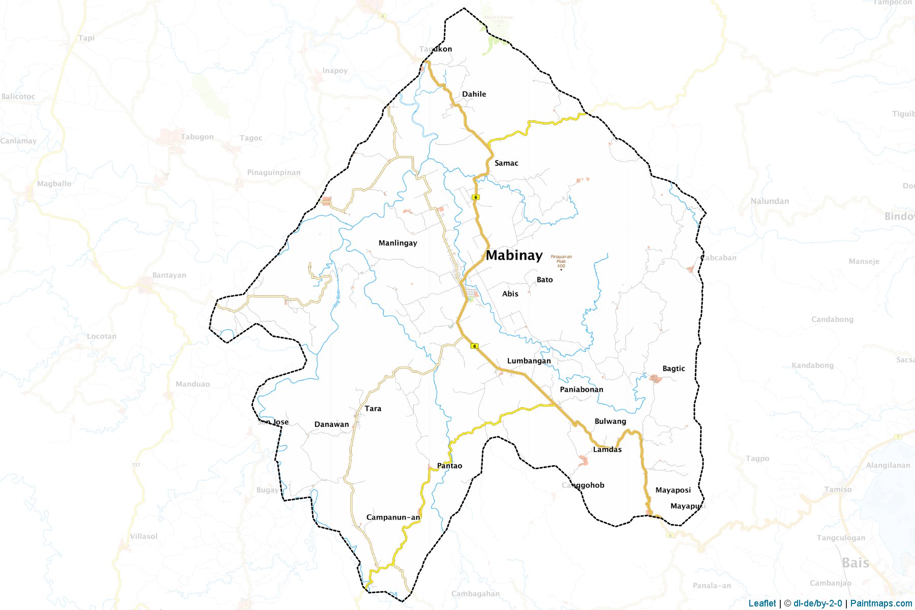 Muestras de recorte de mapas Mabinay (Negros Oriental)-1