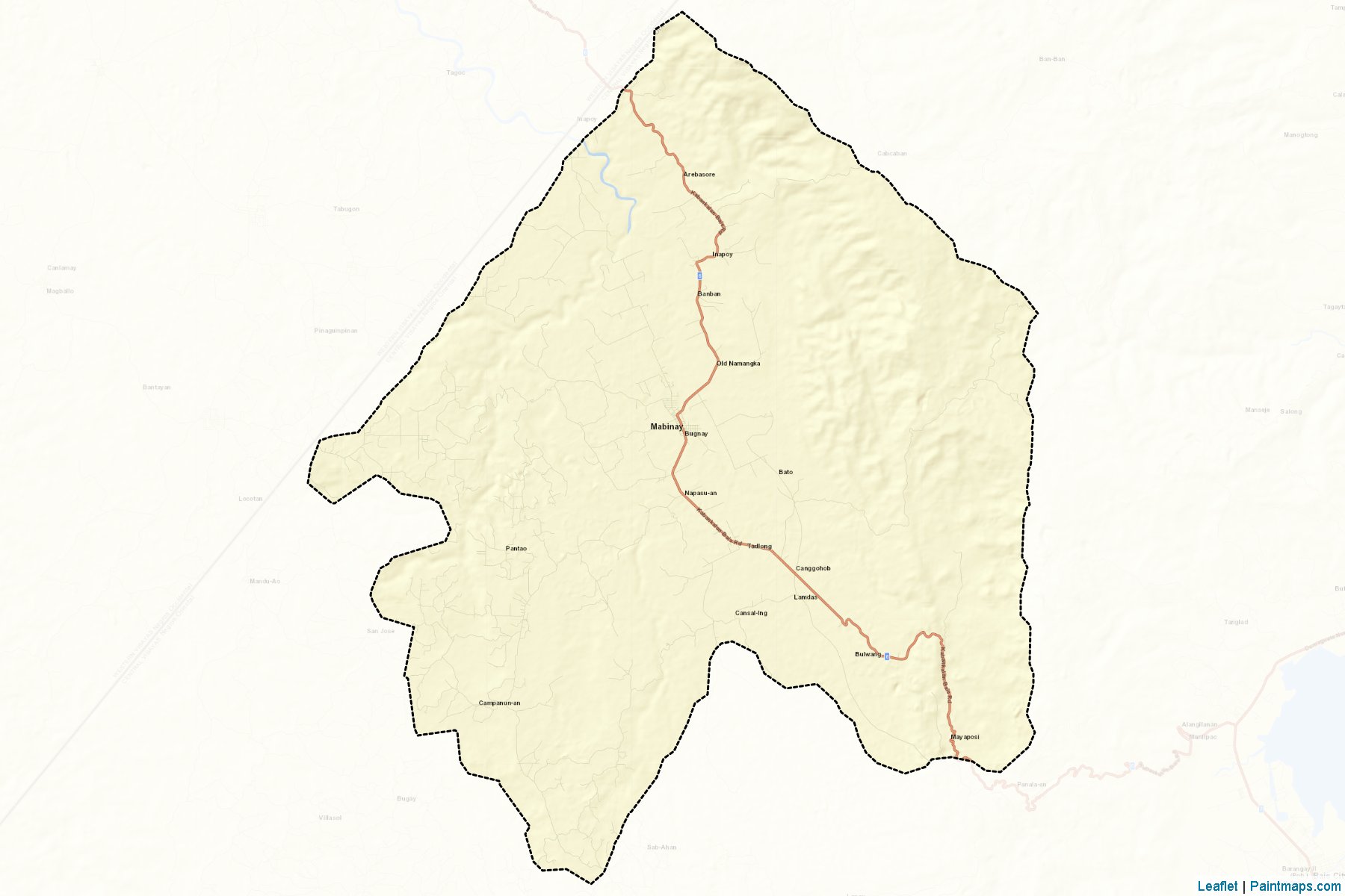 Muestras de recorte de mapas Mabinay (Negros Oriental)-2