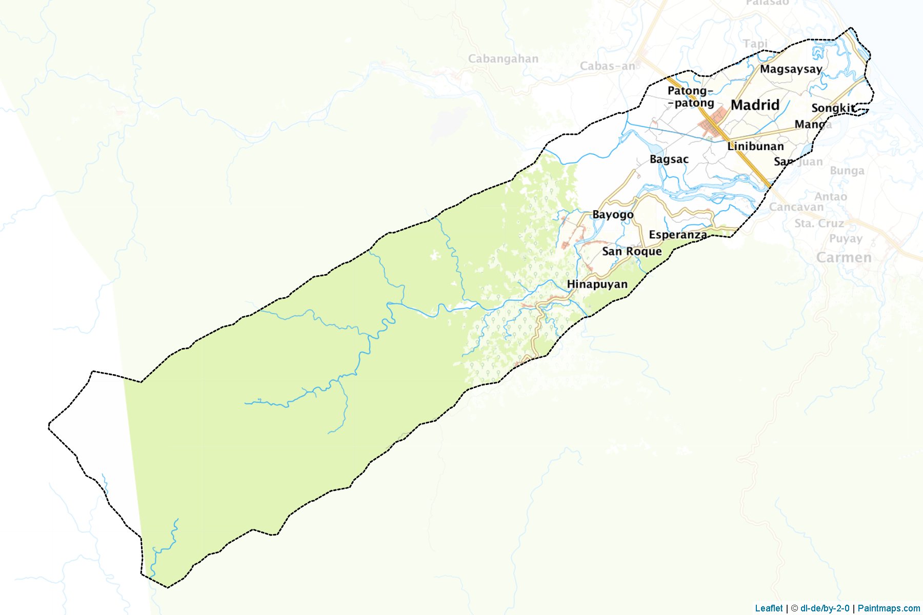 Muestras de recorte de mapas Madrid (Surigao del Sur)-1