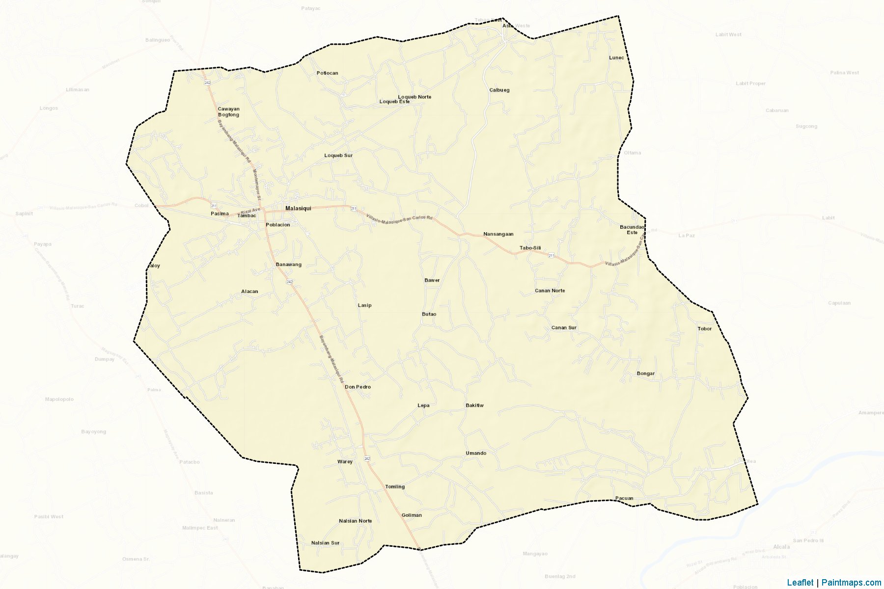 Muestras de recorte de mapas Malasiqui (Pangasinan)-2