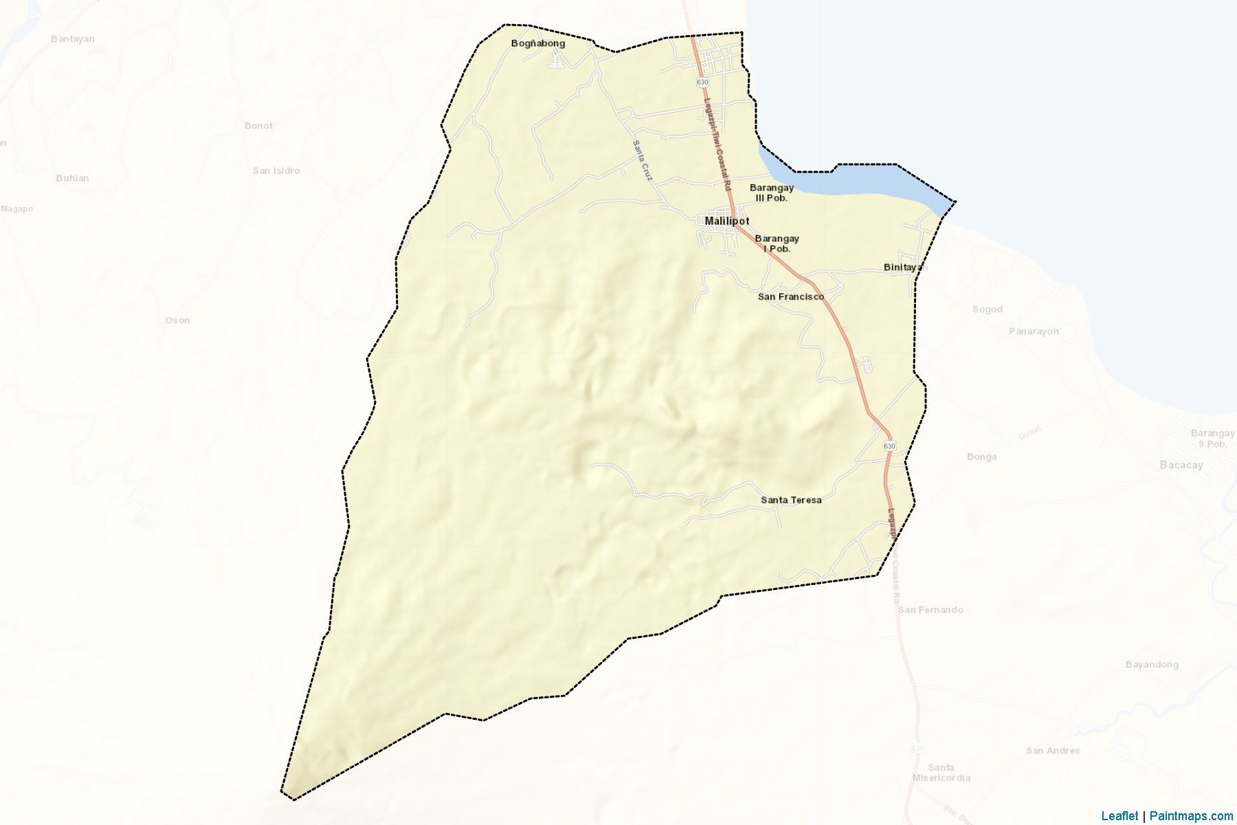 Muestras de recorte de mapas Malilipot (Albay)-2