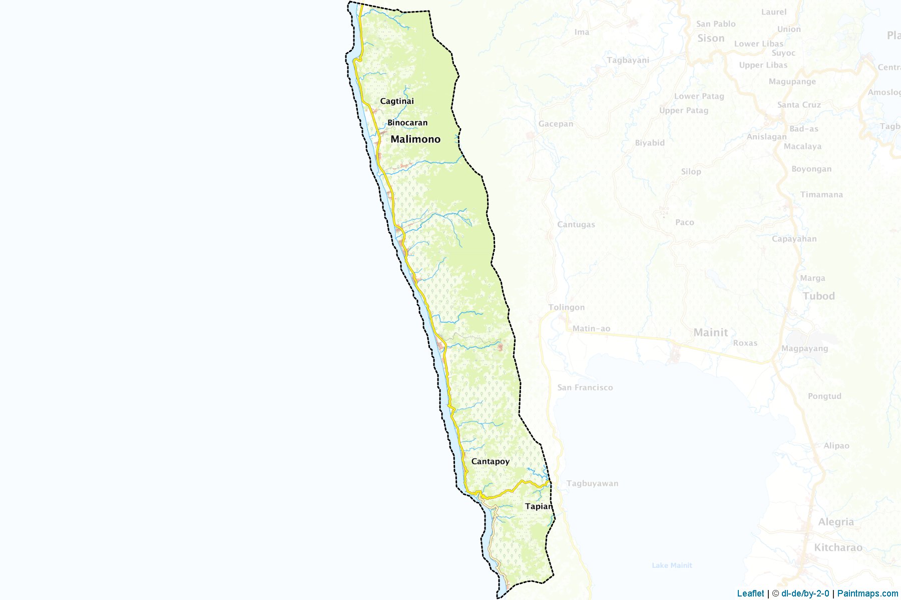 Muestras de recorte de mapas Malimono (Surigao del Norte)-1