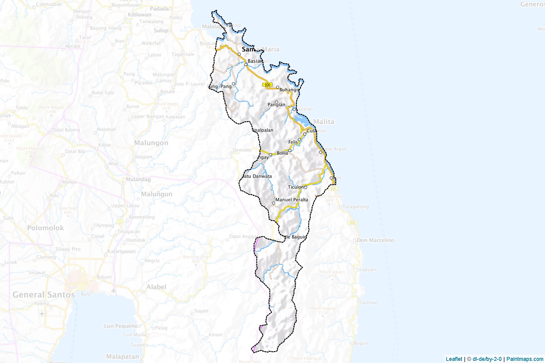 Muestras de recorte de mapas Malita (Davao del Sur)-1