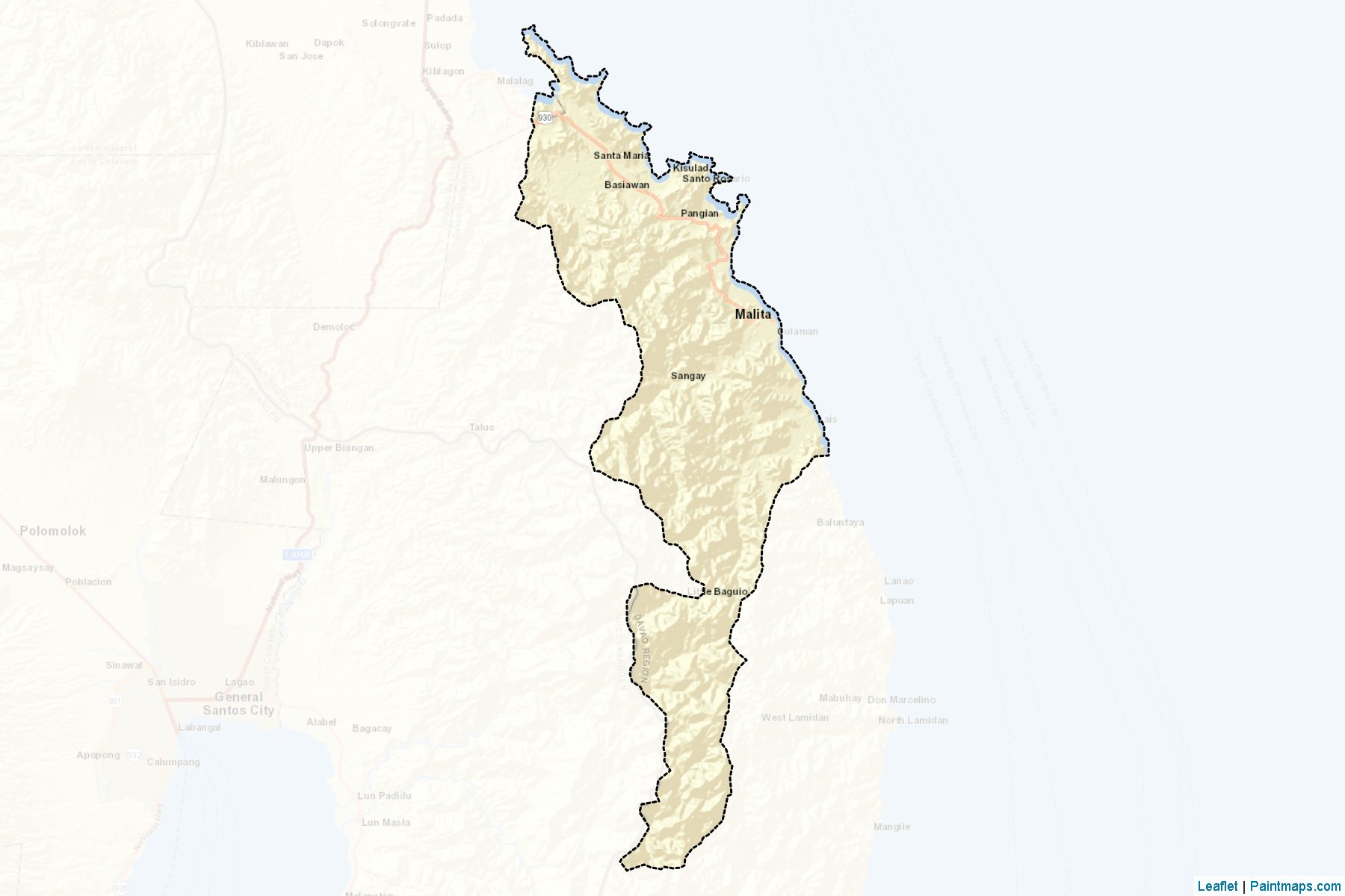 Muestras de recorte de mapas Malita (Davao del Sur)-2