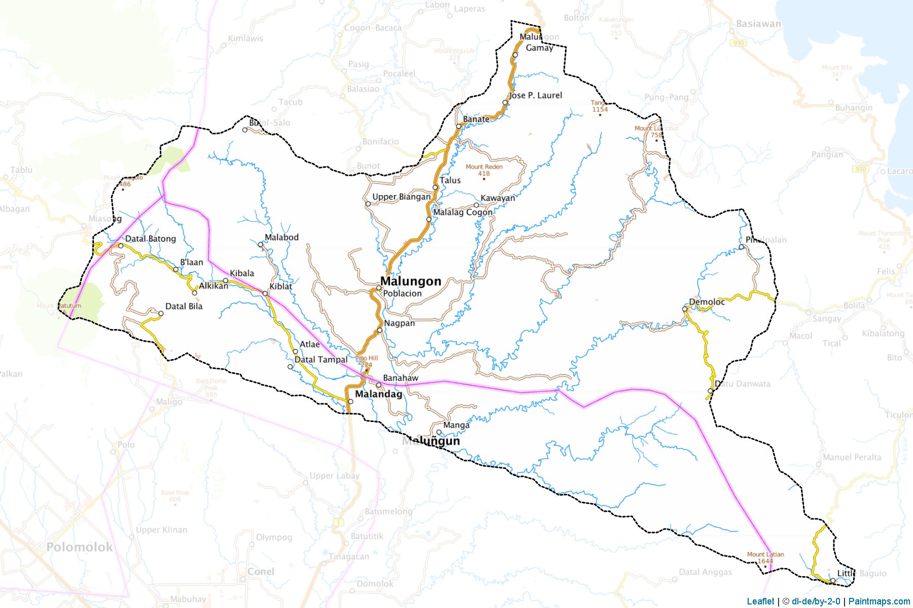 Muestras de recorte de mapas Malungon (Davao del Sur)-1