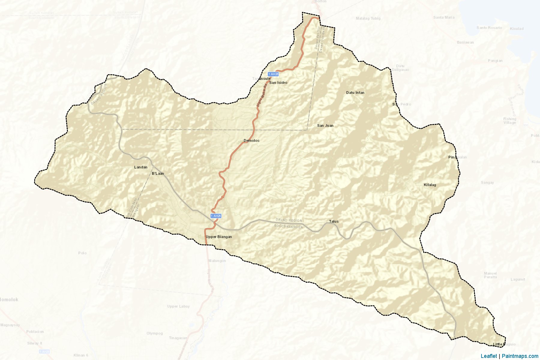 Muestras de recorte de mapas Malungon (Davao del Sur)-2