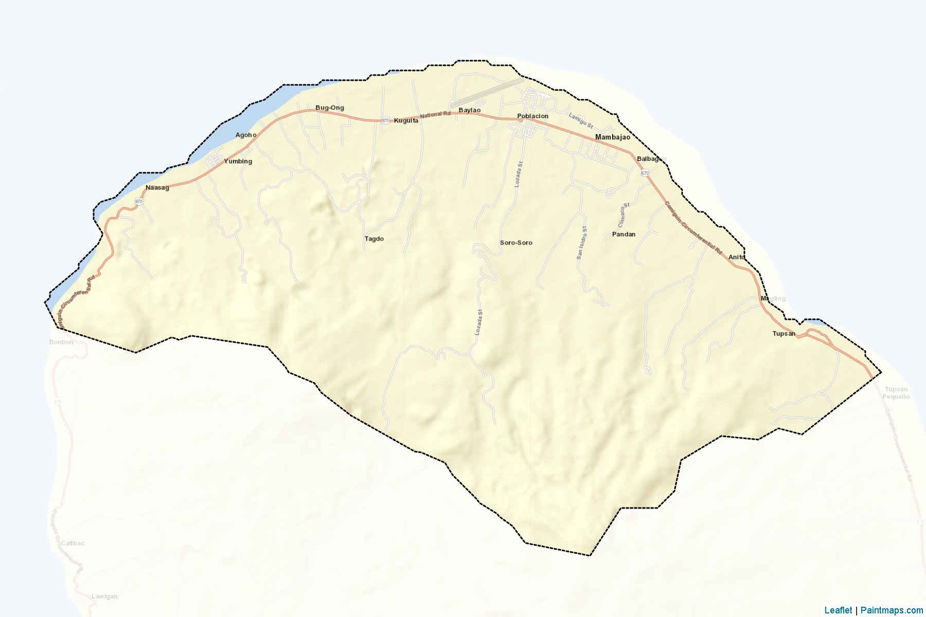 Muestras de recorte de mapas Mambajao (Camiguin)-2