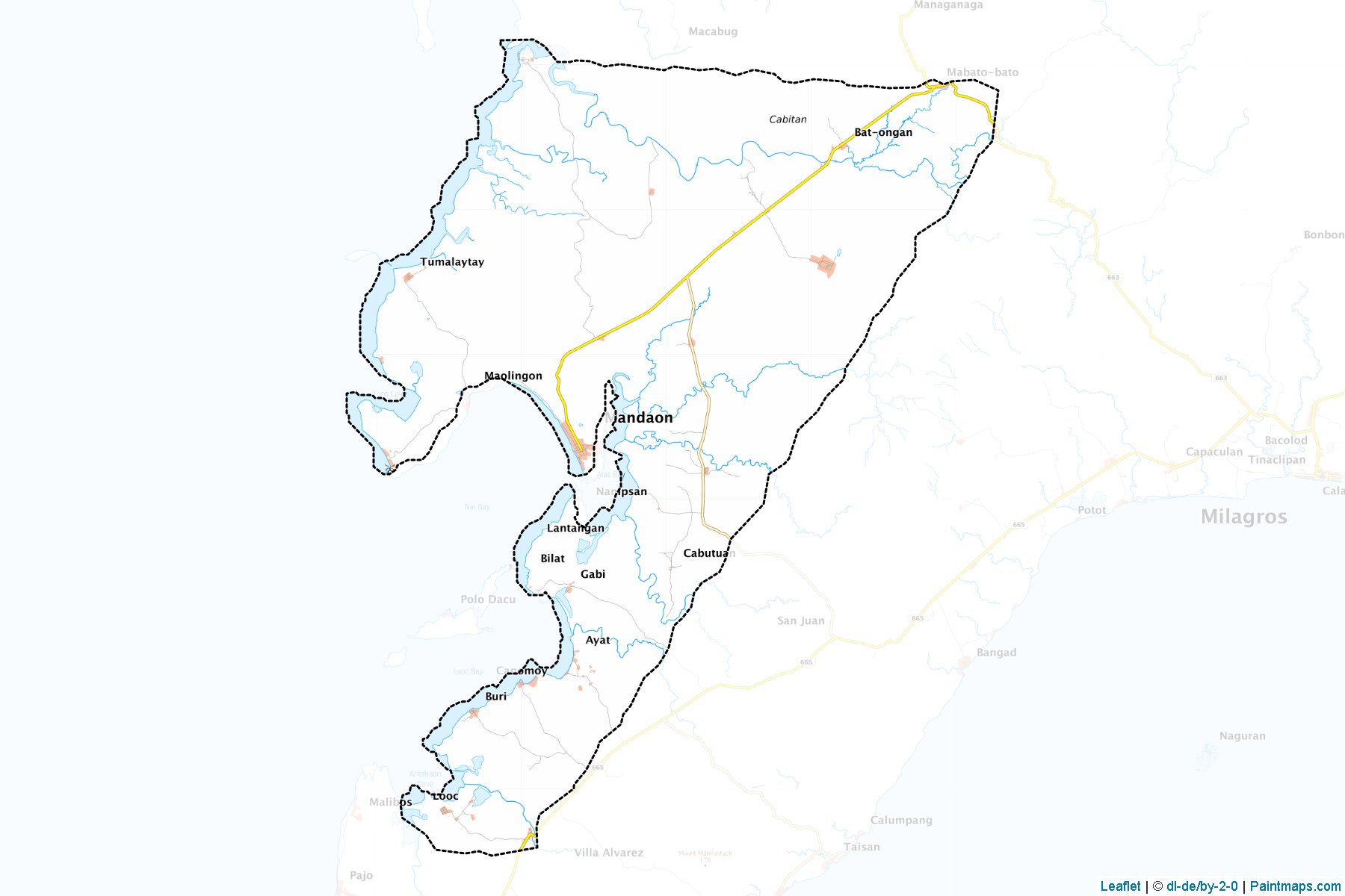 Muestras de recorte de mapas Mandaon (Masbate)-1