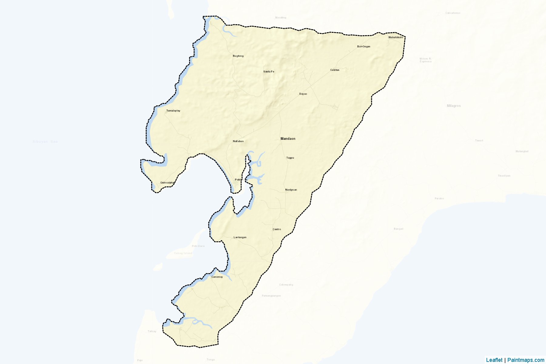 Muestras de recorte de mapas Mandaon (Masbate)-2