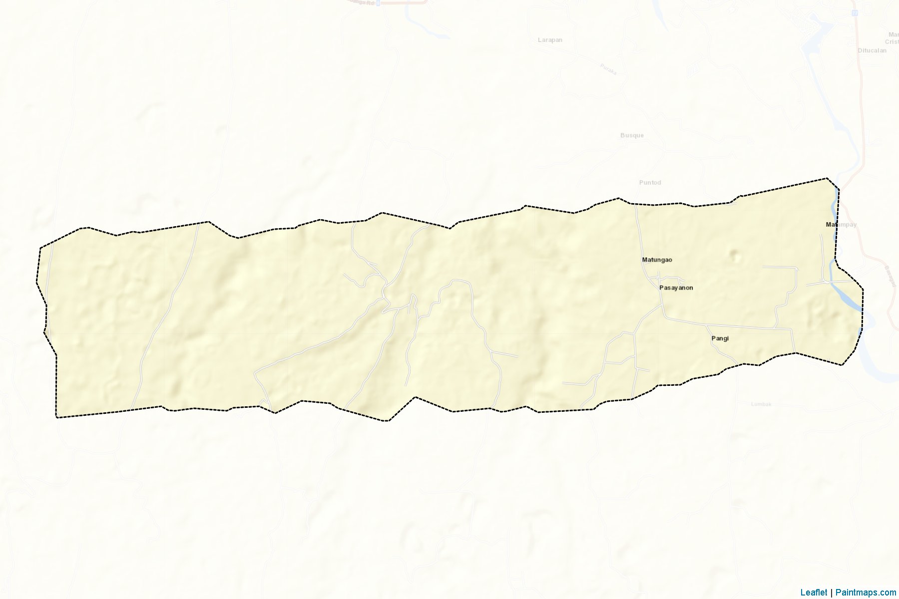 Muestras de recorte de mapas Matungao (Lanao del Norte)-2