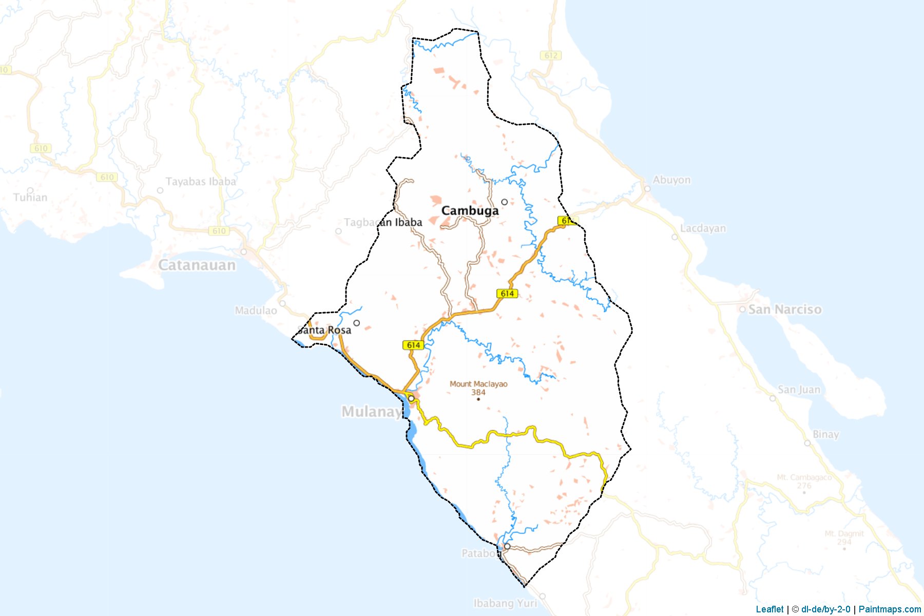 Muestras de recorte de mapas Mulanay (Quezon)-1