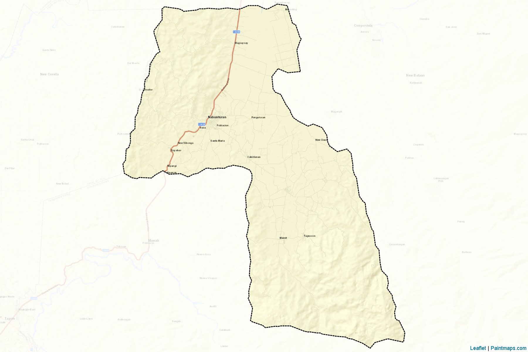 Muestras de recorte de mapas Nabunturan (Compostela Valley)-2