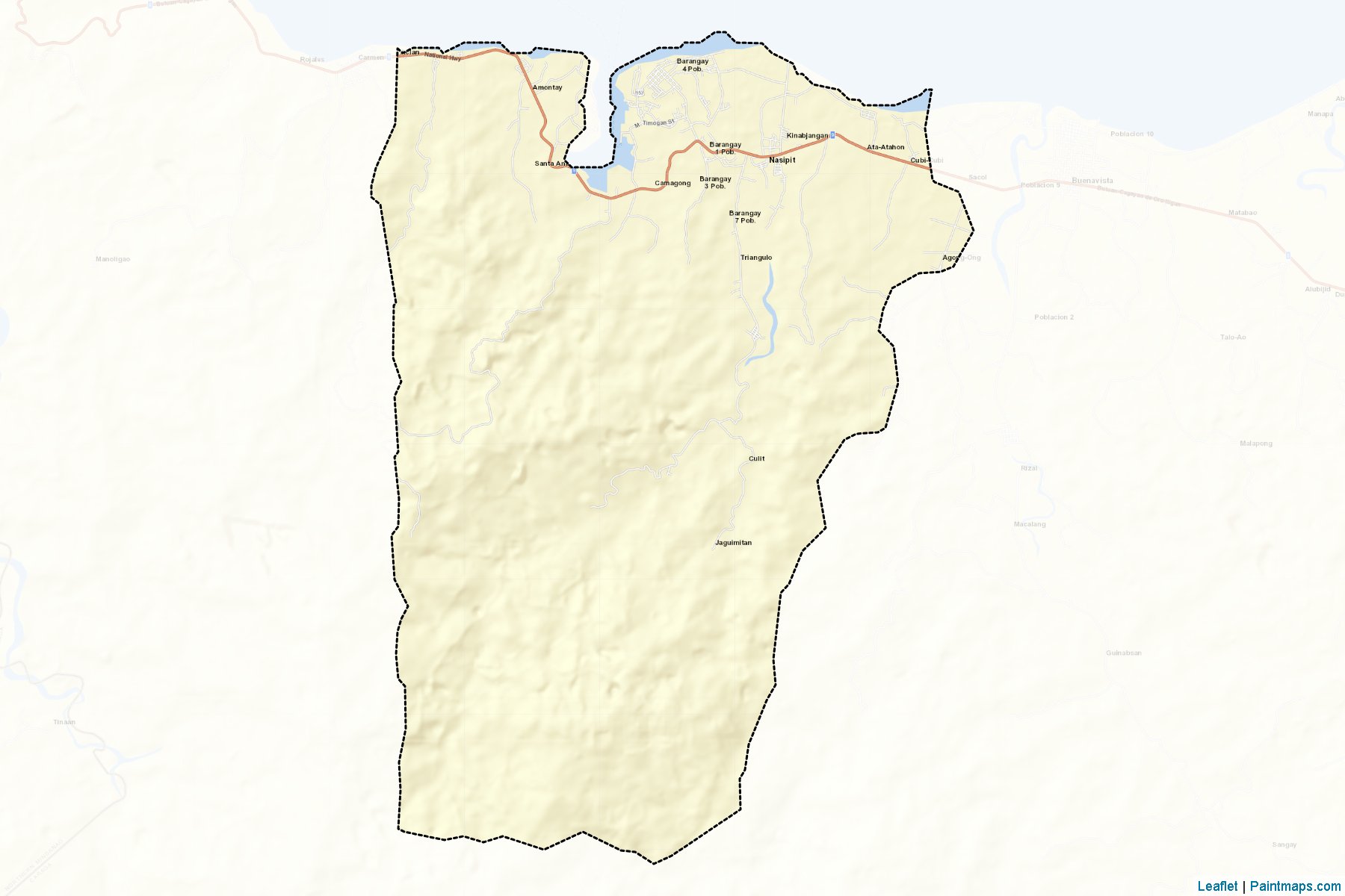 Muestras de recorte de mapas Nasipit (Agusan del Norte)-2