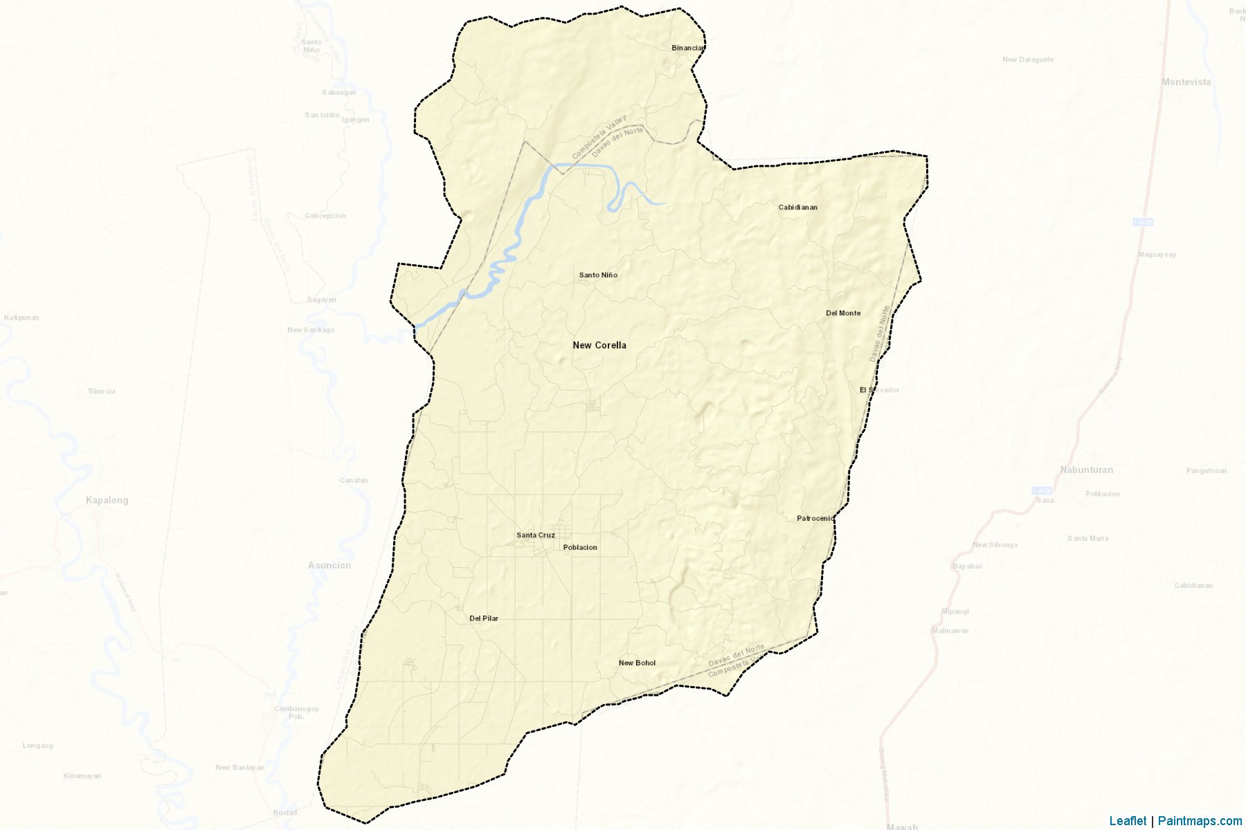 Muestras de recorte de mapas New Corella (Davao del Norte)-2