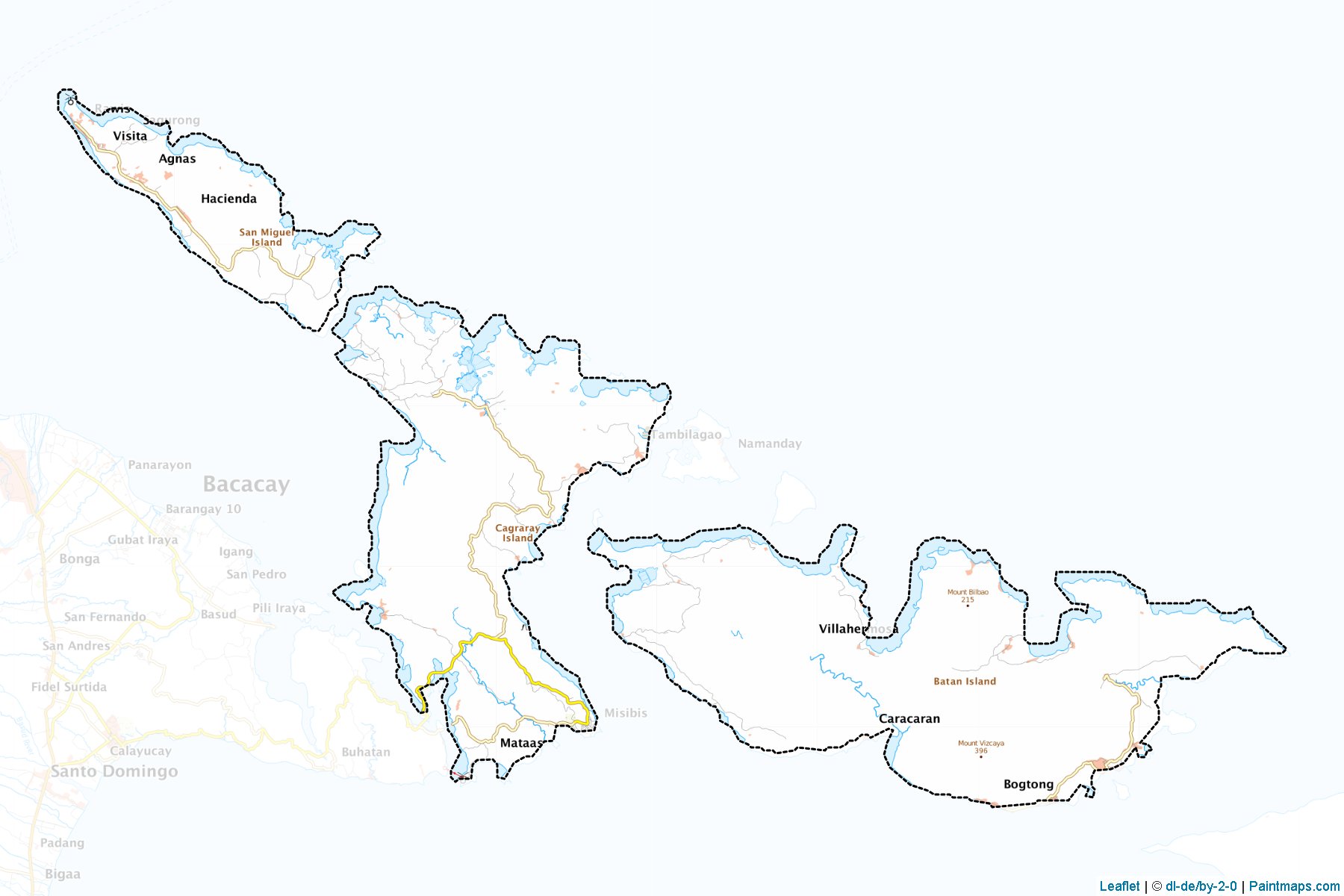 Muestras de recorte de mapas Bacacay (Albay)-1