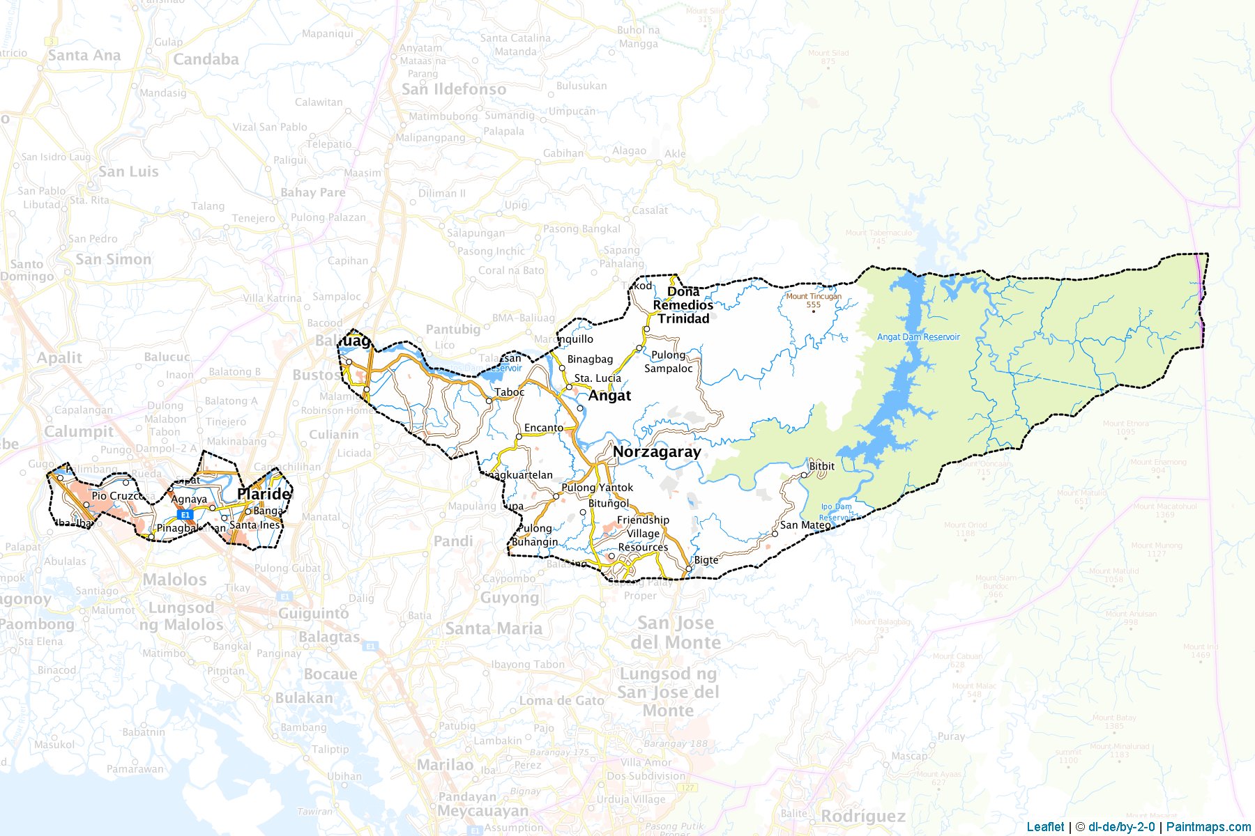 Muestras de recorte de mapas Angat (Bulacan)-1