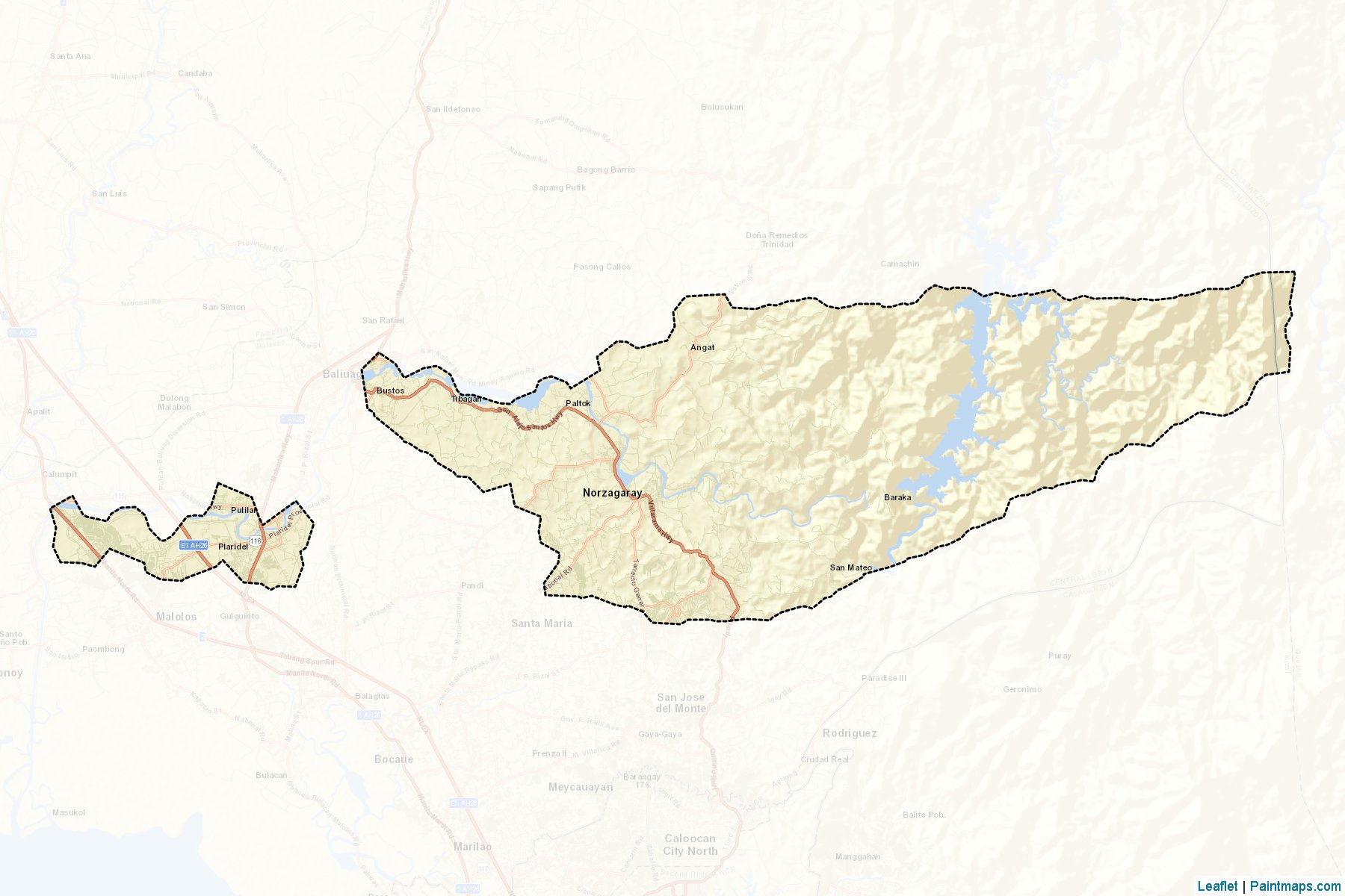 Muestras de recorte de mapas Angat (Bulacan)-2