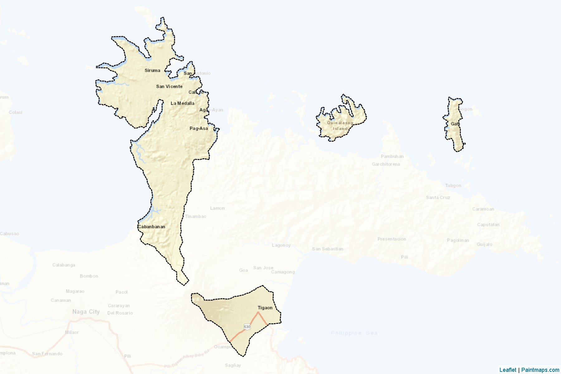 Muestras de recorte de mapas Caramoan (Camarines Sur)-2