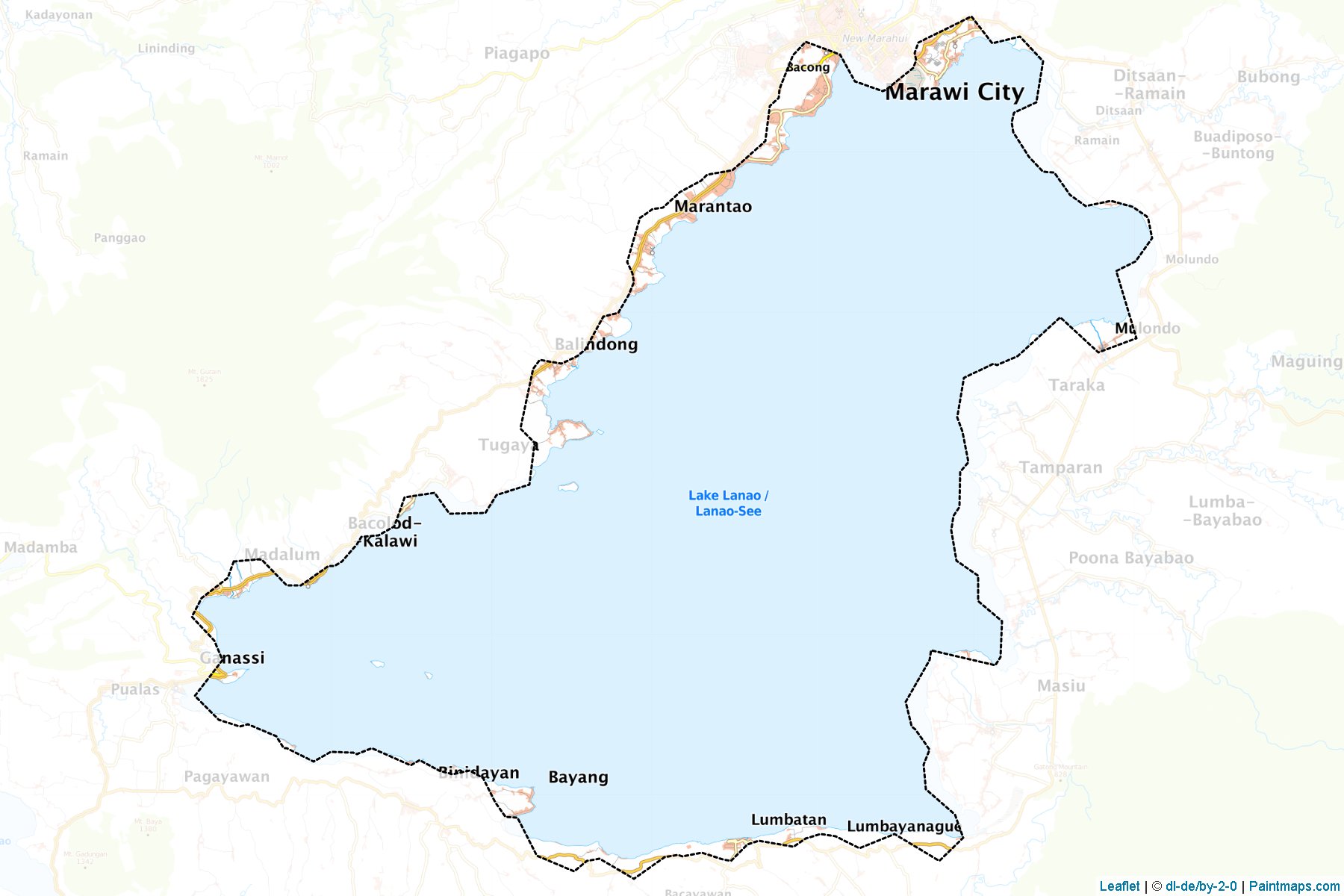 Muestras de recorte de mapas Lanao Lake (Lanao del Sur)-1