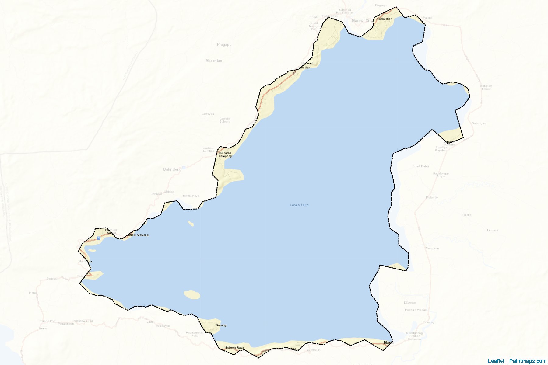 Muestras de recorte de mapas Lanao Lake (Lanao del Sur)-2