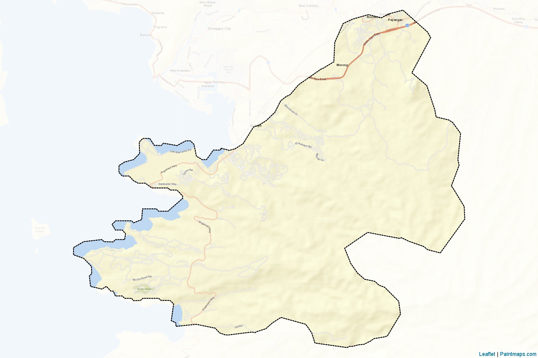 Muestras de recorte de mapas Olongapo City (Bataan)-2