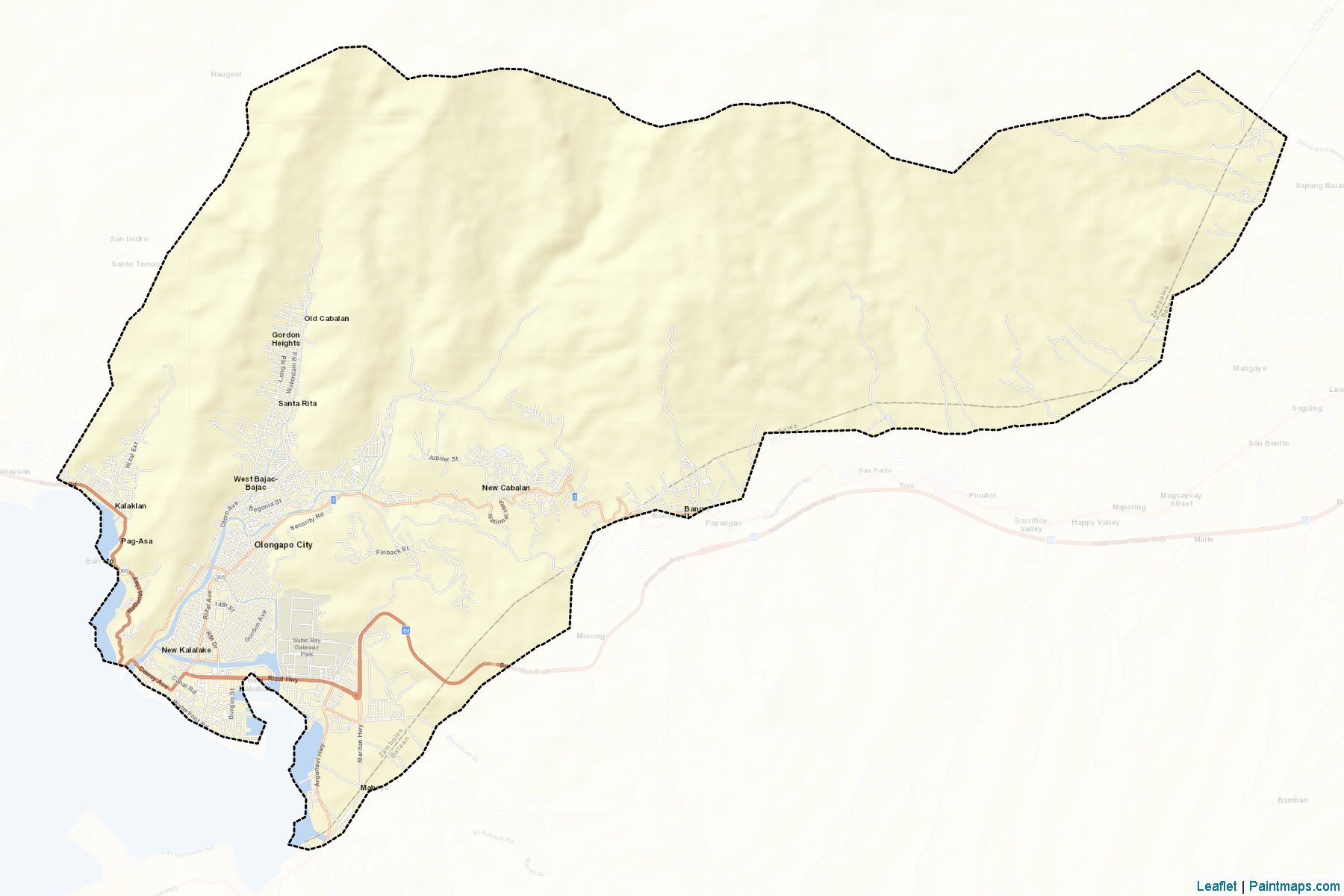 Muestras de recorte de mapas Olongapo City (Olongapo)-2