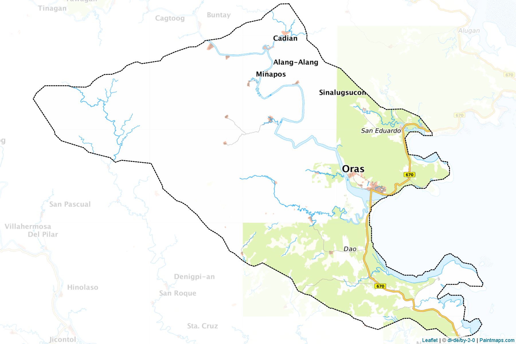 Muestras de recorte de mapas Oras (Eastern Samar)-1