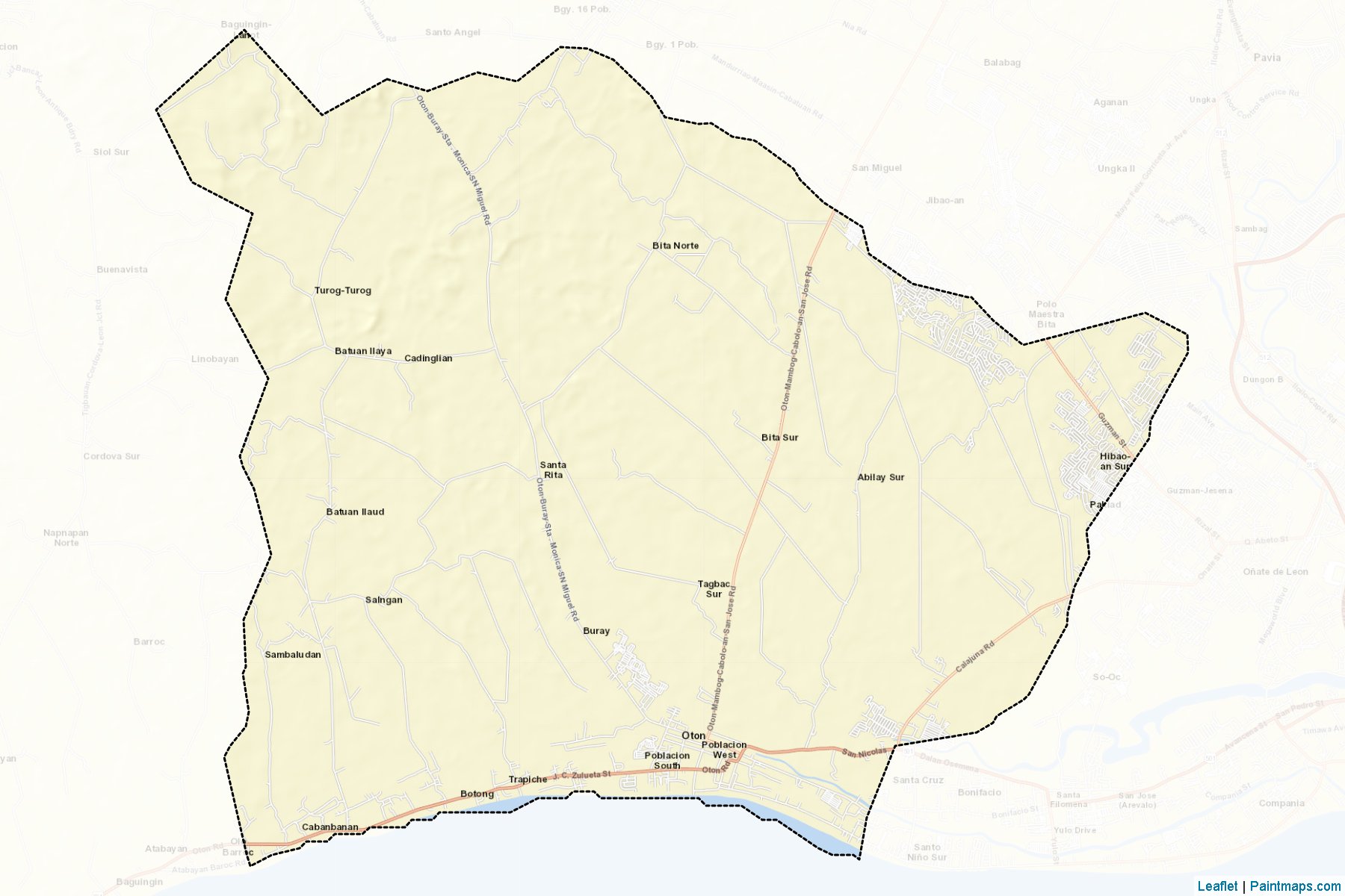 Muestras de recorte de mapas Oton (Iloilo)-2