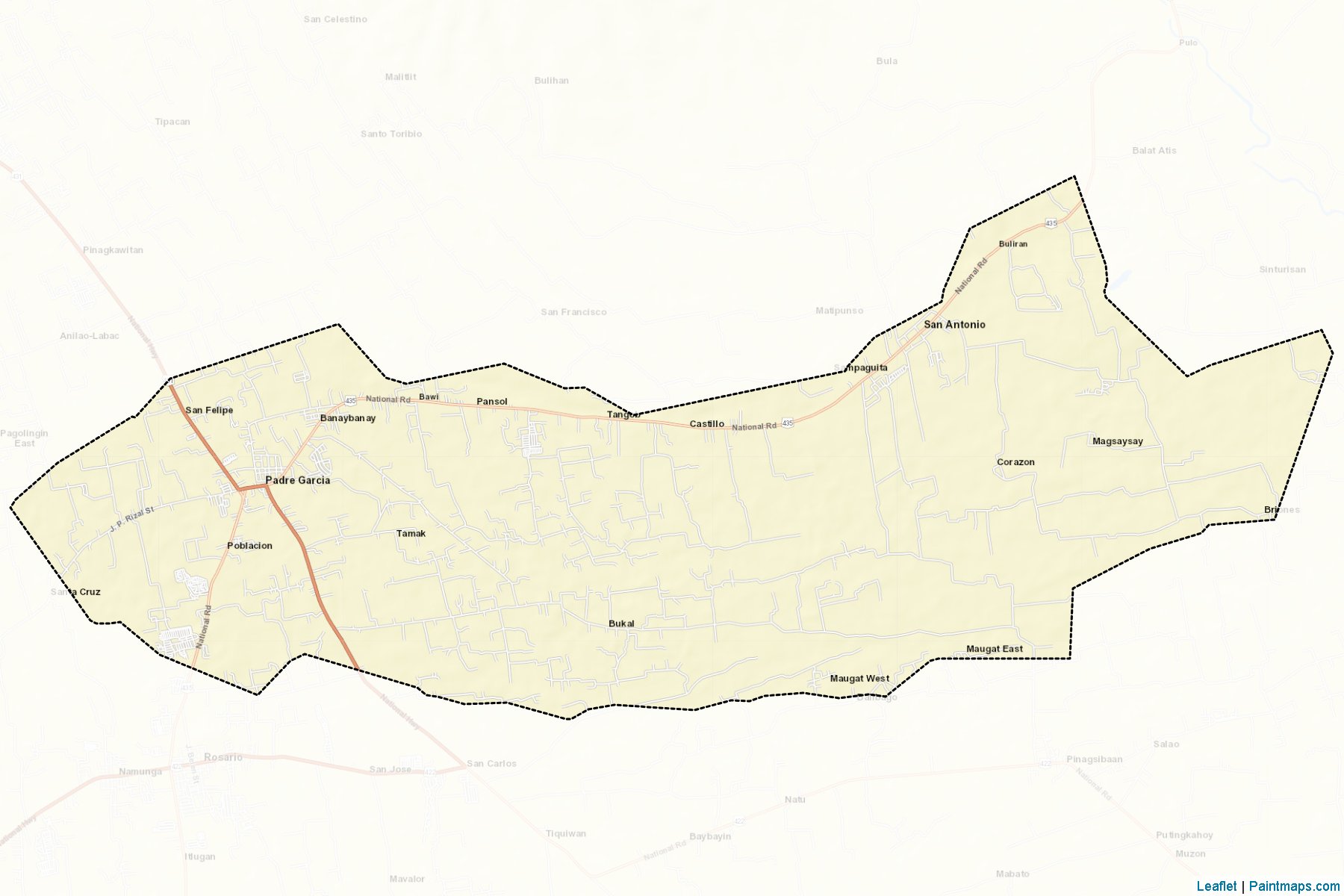 Muestras de recorte de mapas Padre Garcia (Batangas)-2