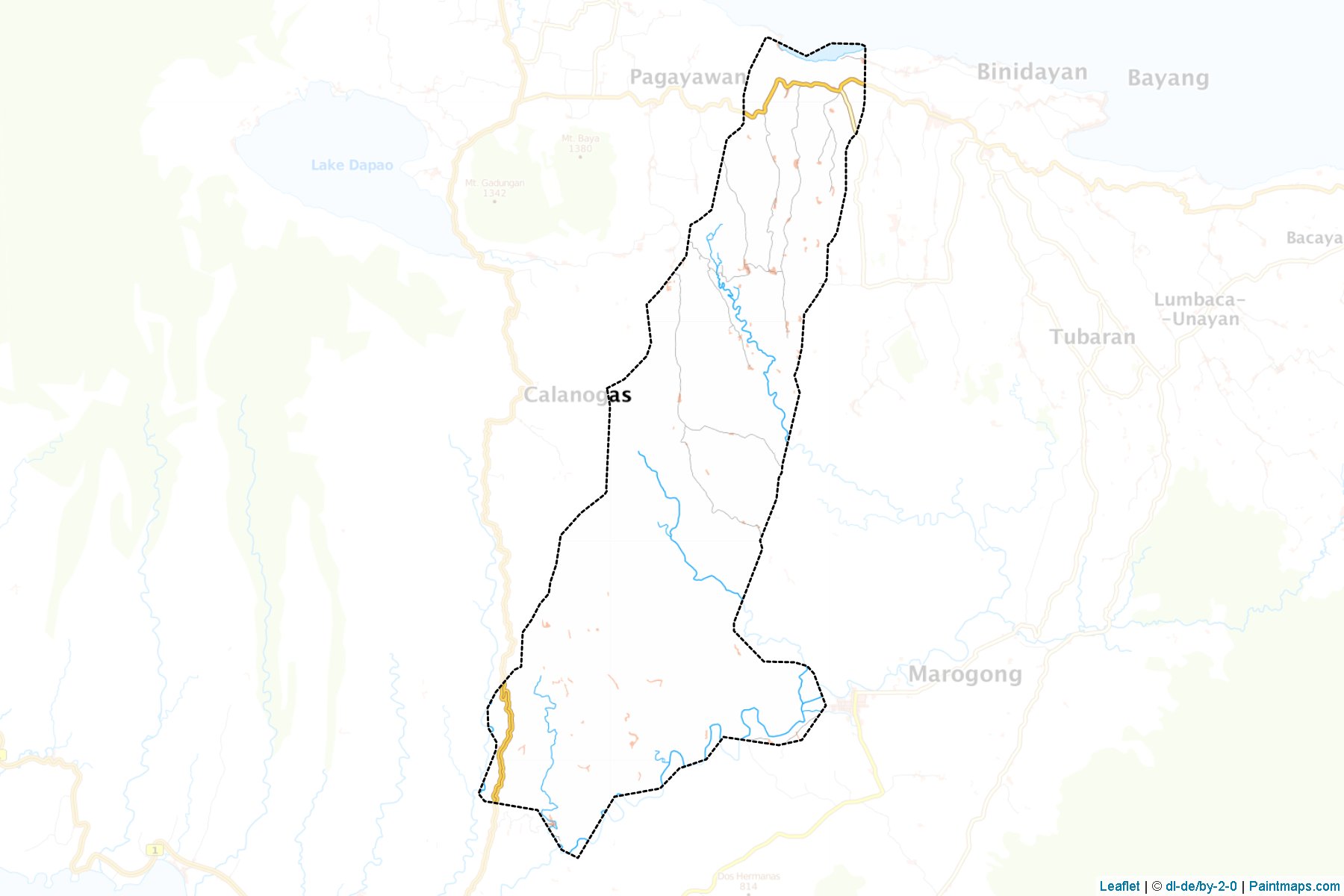 Muestras de recorte de mapas Pagayawan (Lanao del Sur)-1