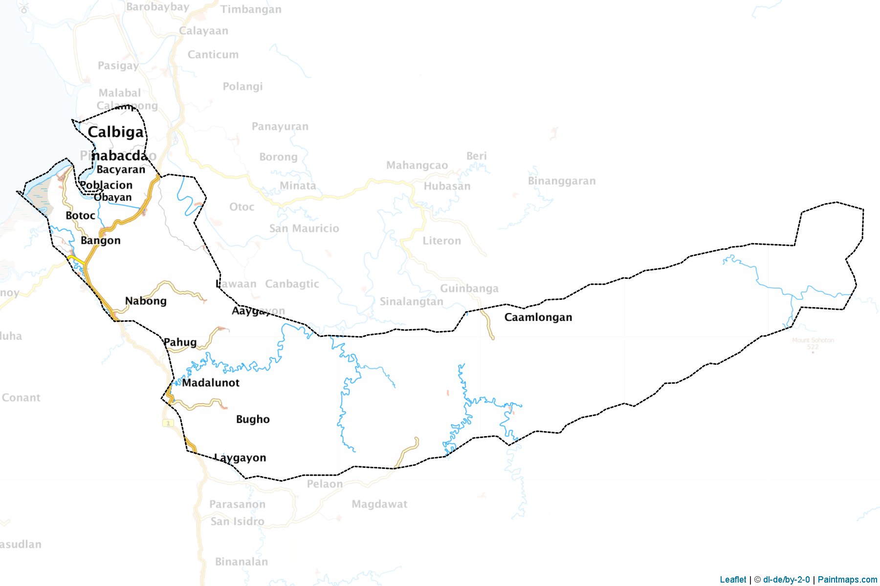 Muestras de recorte de mapas Pinabacdao (Samar)-1