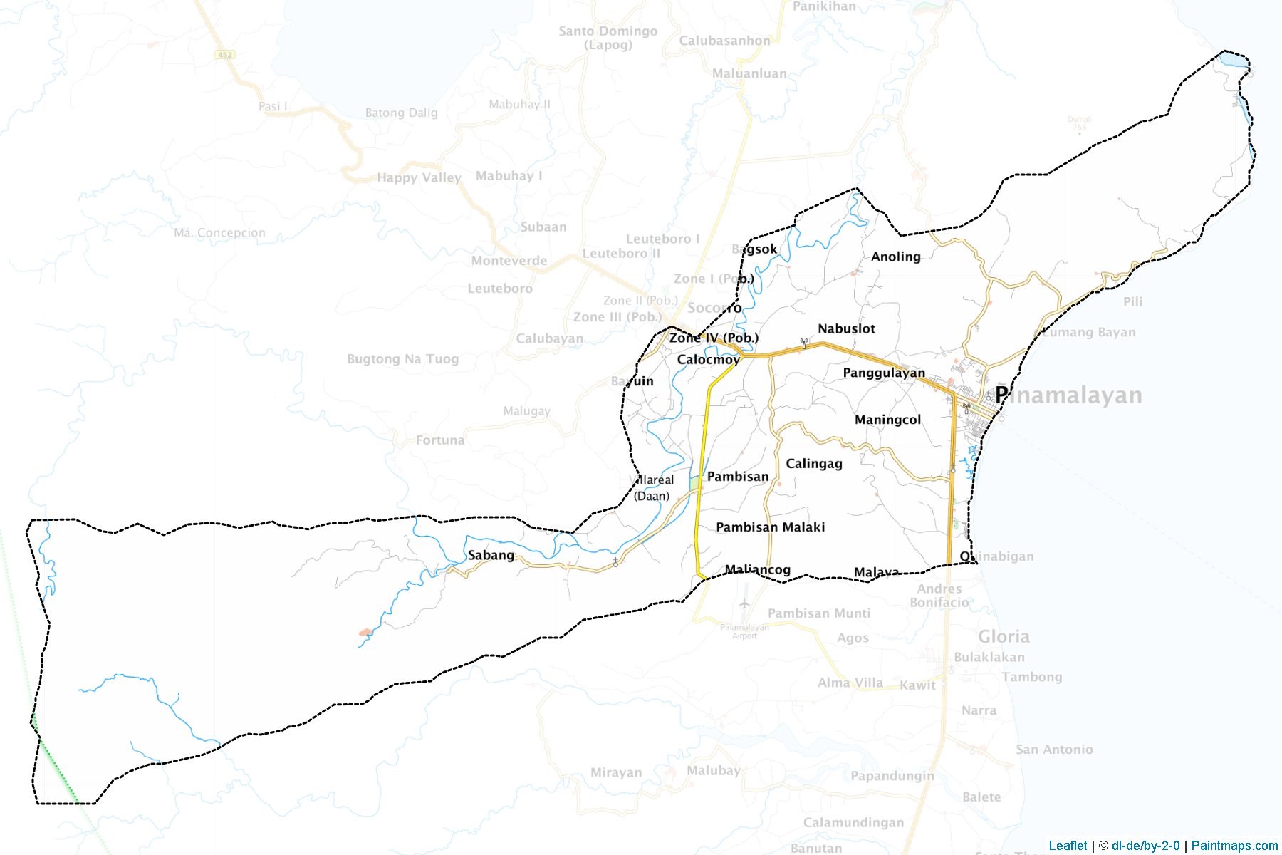 Muestras de recorte de mapas Pinamalayan (Mindoro Oriental)-1