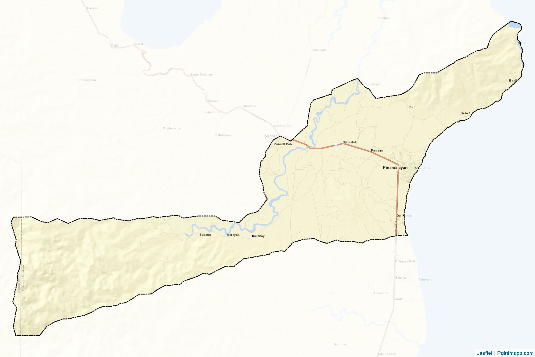 Muestras de recorte de mapas Pinamalayan (Mindoro Oriental)-2