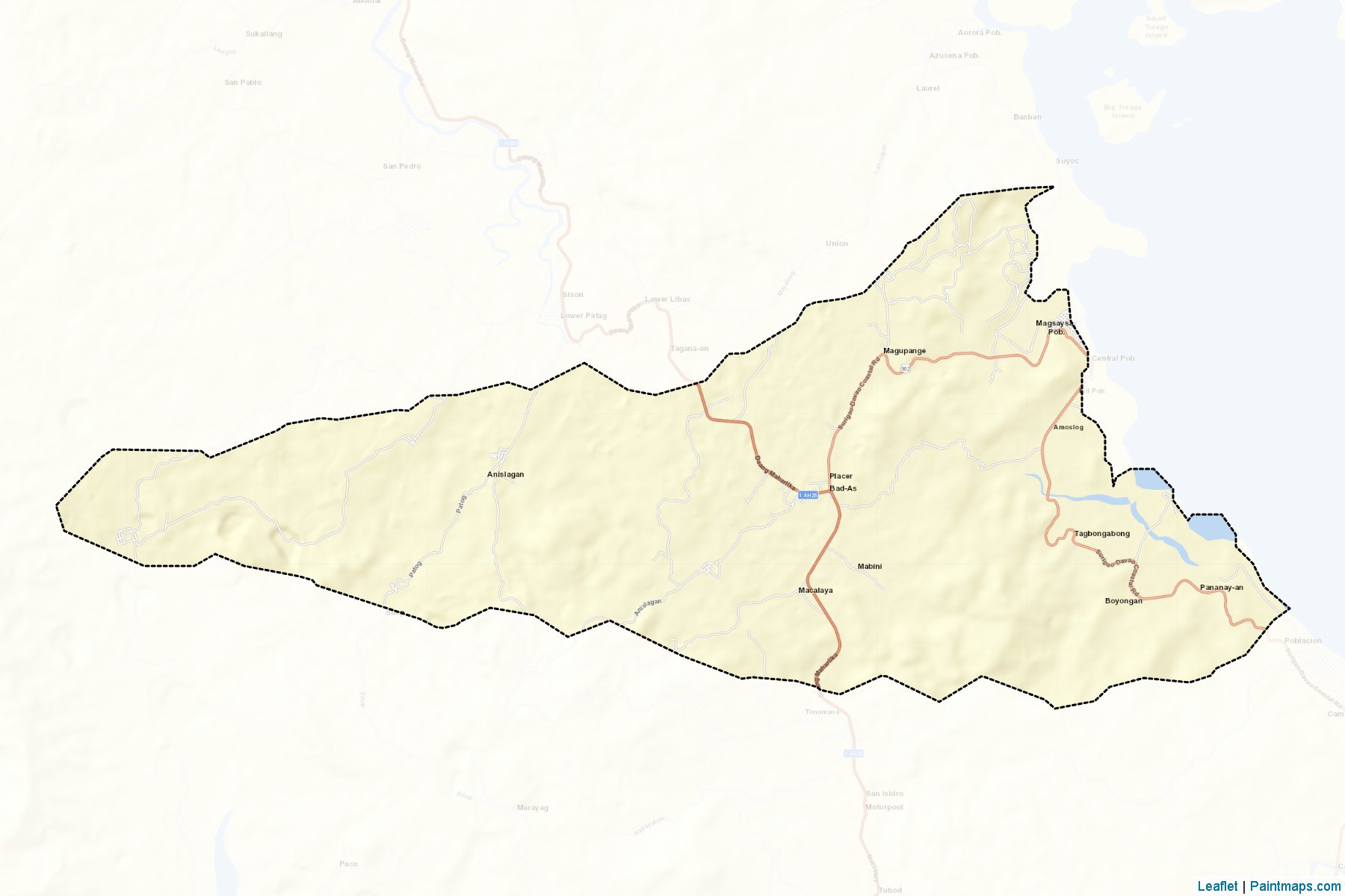 Muestras de recorte de mapas Placer (Surigao del Norte)-2