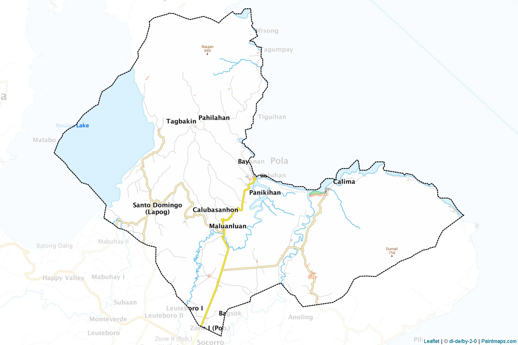 Muestras de recorte de mapas Pola (Mindoro Oriental)-1