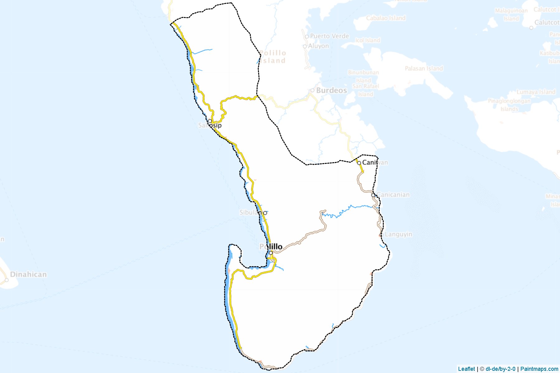 Muestras de recorte de mapas Polilio (Quezon)-1