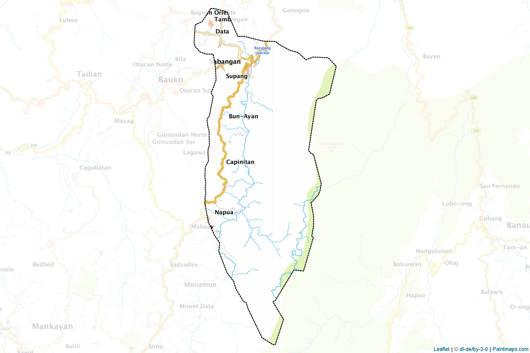 Muestras de recorte de mapas Sabangan (Mountain Province)-1