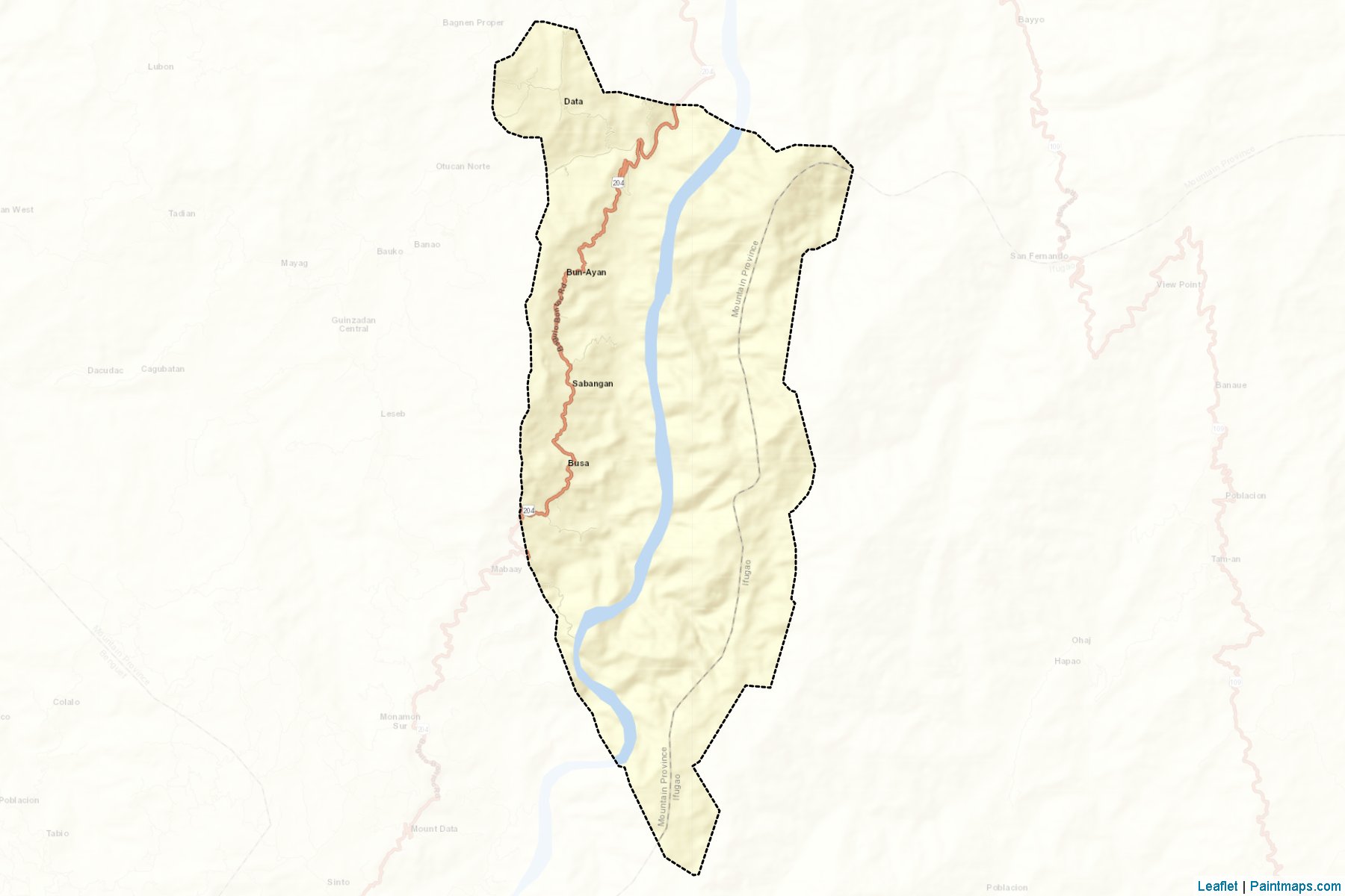 Muestras de recorte de mapas Sabangan (Mountain Province)-2