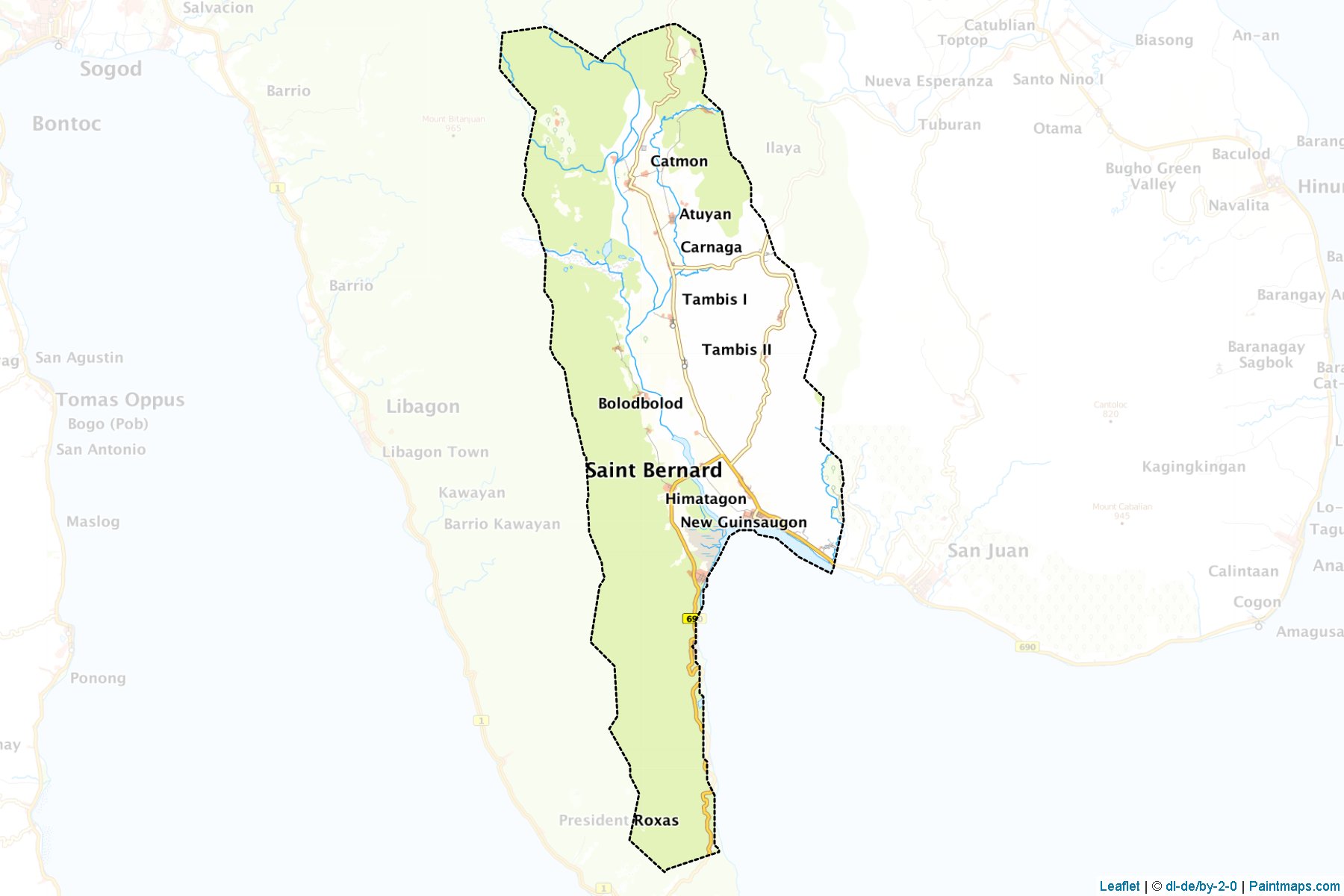 Saint Bernard (Southern Leyte) Map Cropping Samples-1