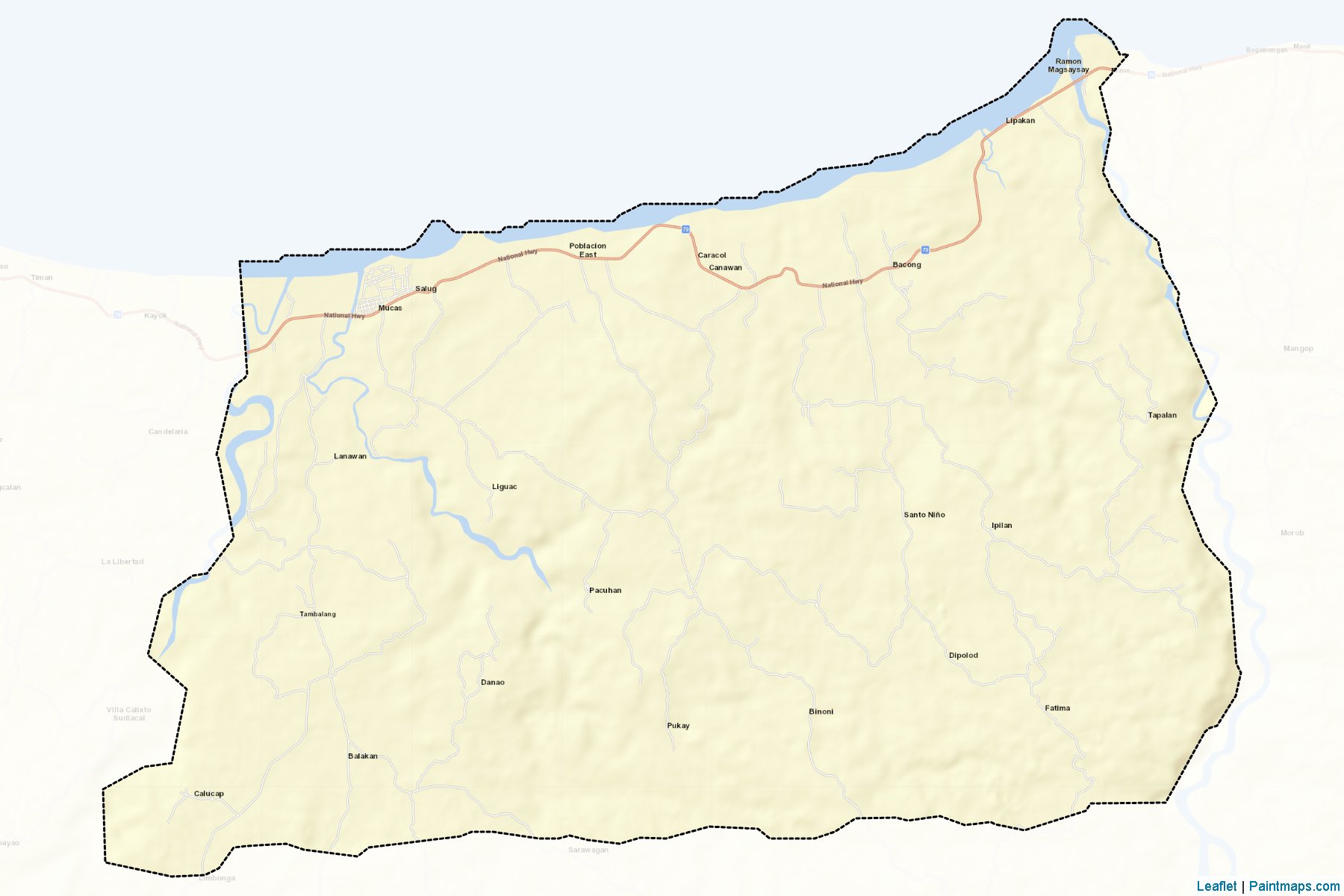 Muestras de recorte de mapas Salug (Zamboanga del Norte)-2