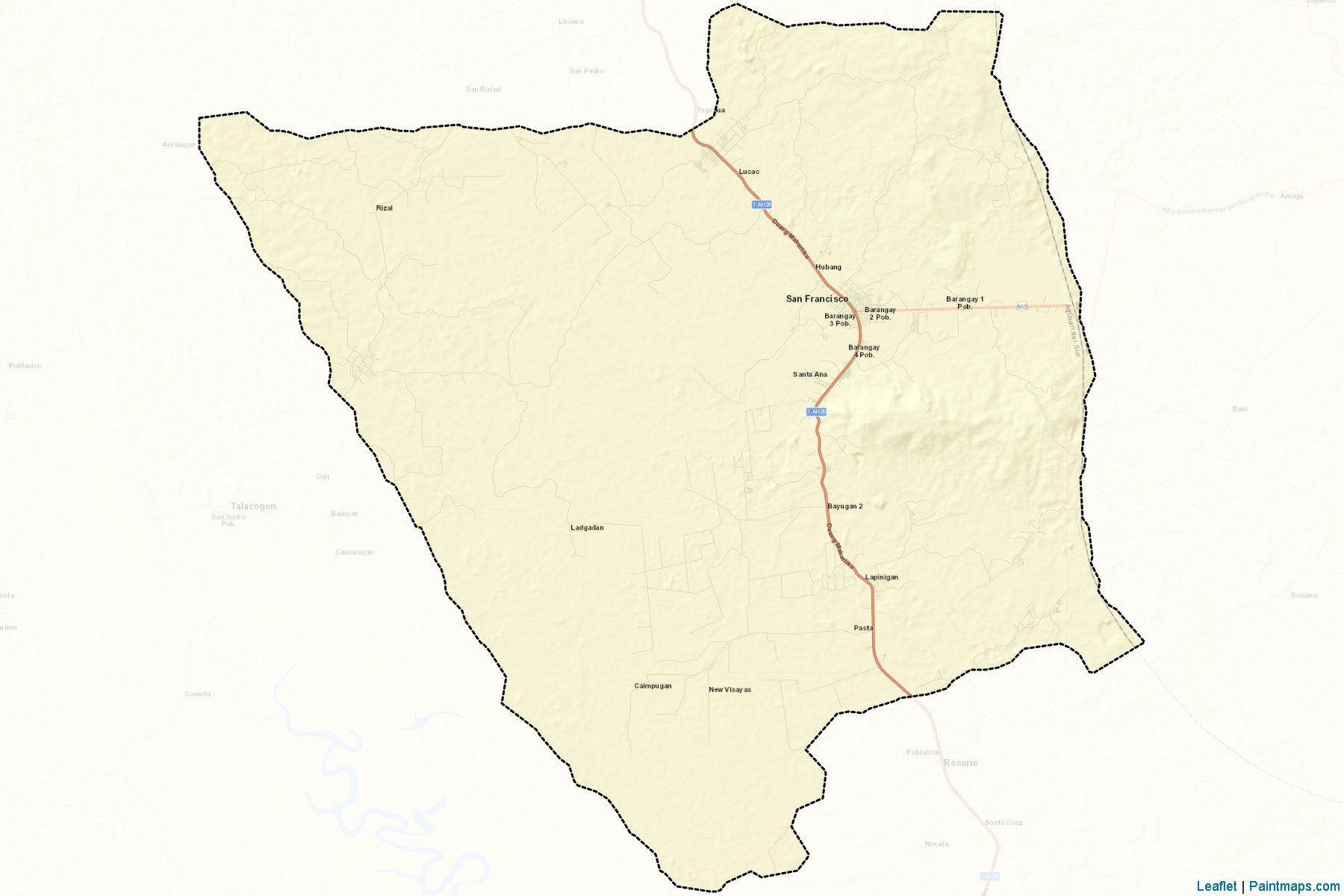 Muestras de recorte de mapas San Francisco (Agusan del Sur)-2