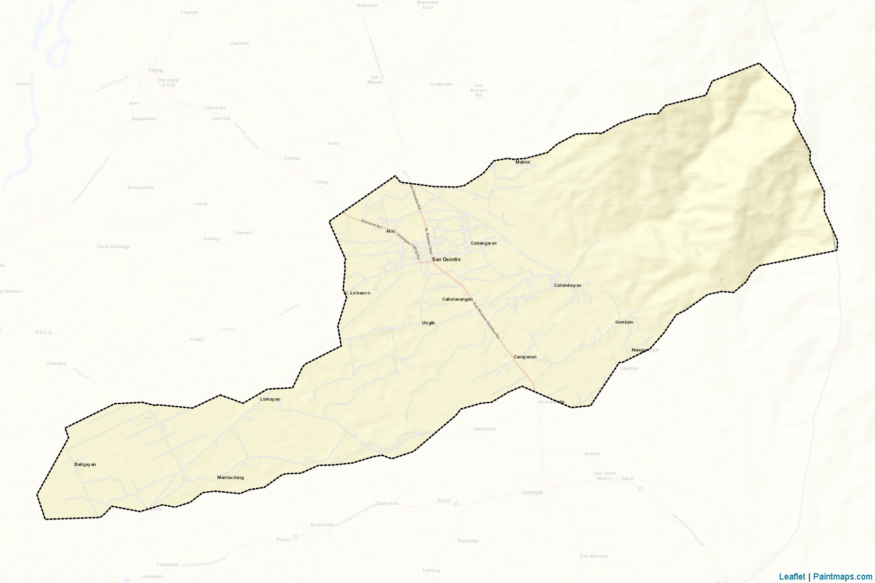 Muestras de recorte de mapas San Quintin (Pangasinan)-2