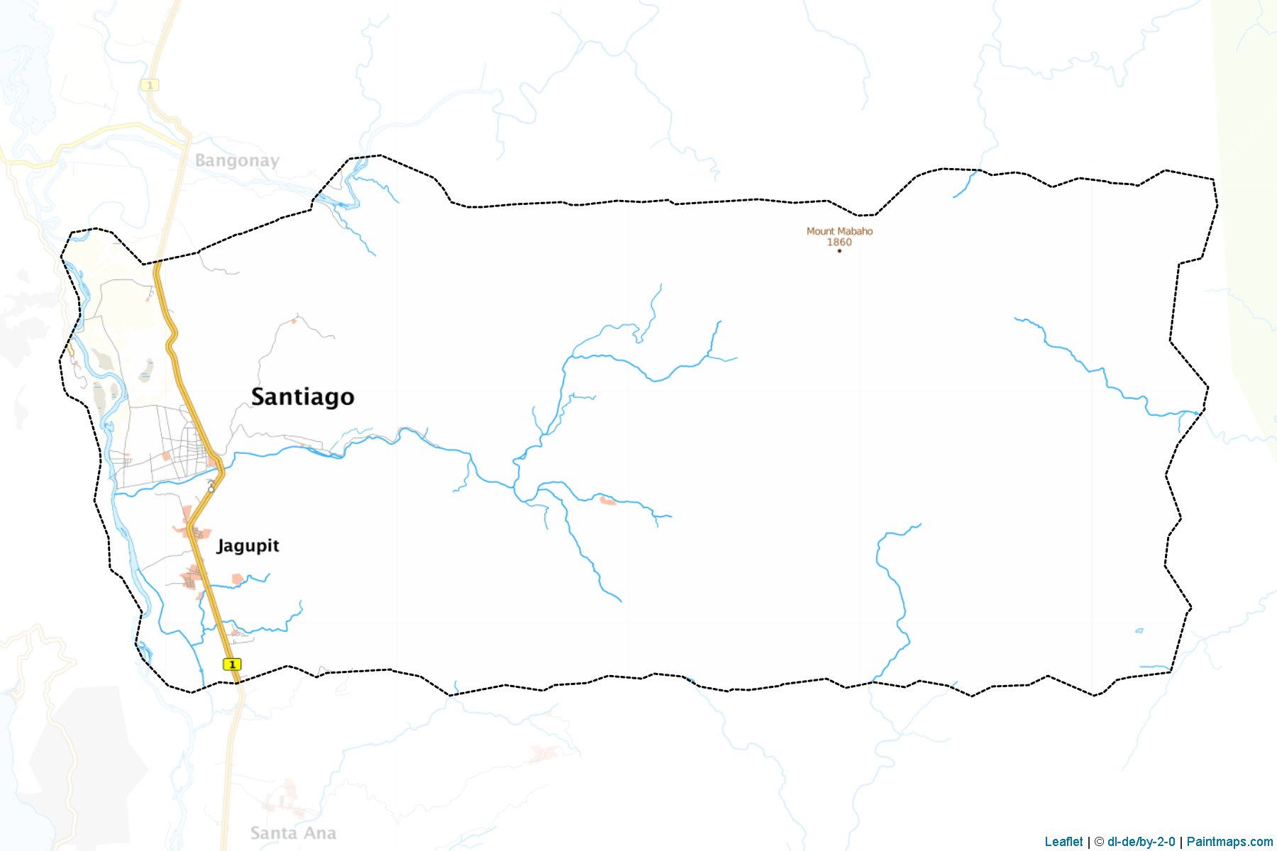 Muestras de recorte de mapas Santiago (Agusan del Norte)-1