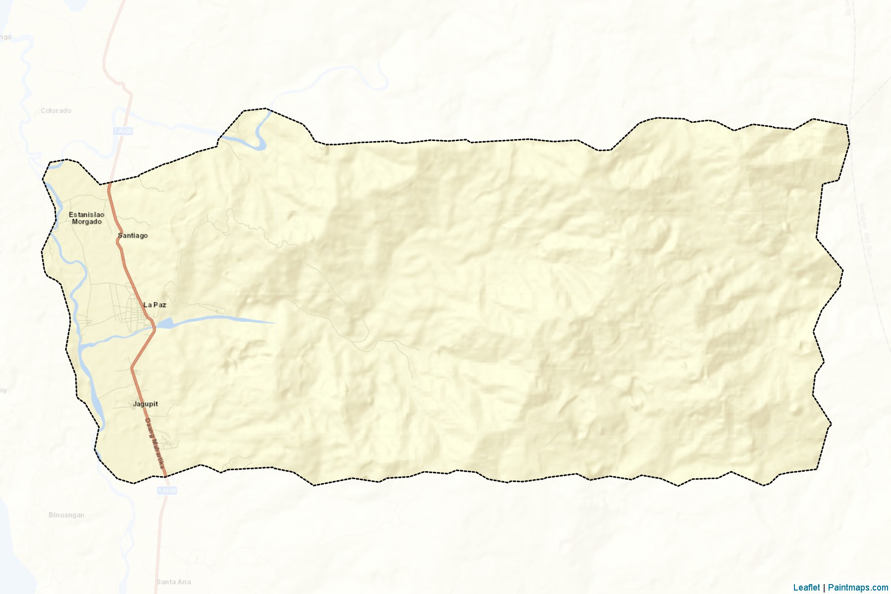 Muestras de recorte de mapas Santiago (Agusan del Norte)-2